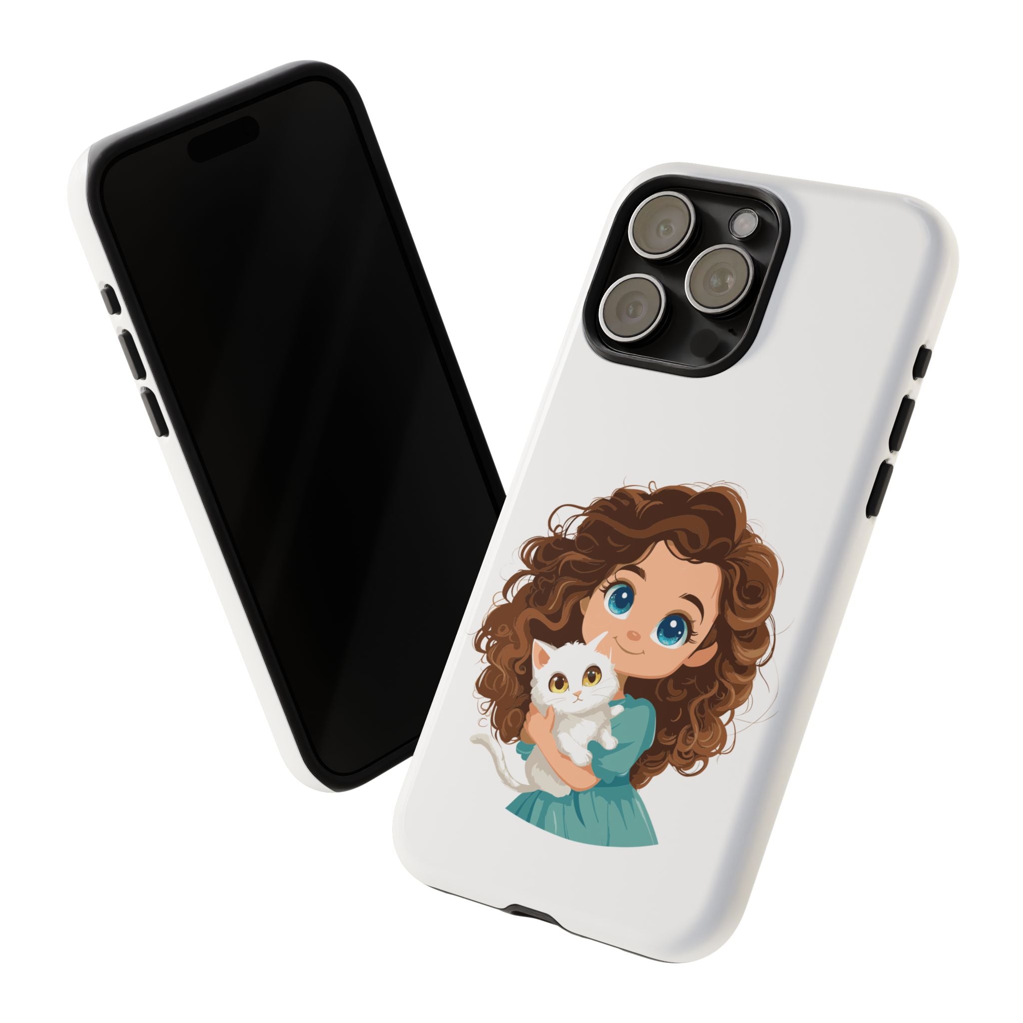 Cute Cat Lover Phone Case, Tough Phone Cover, Pet Lover Gift, Personalized Gift, Kids Phone Case, Animal Lover Accessories