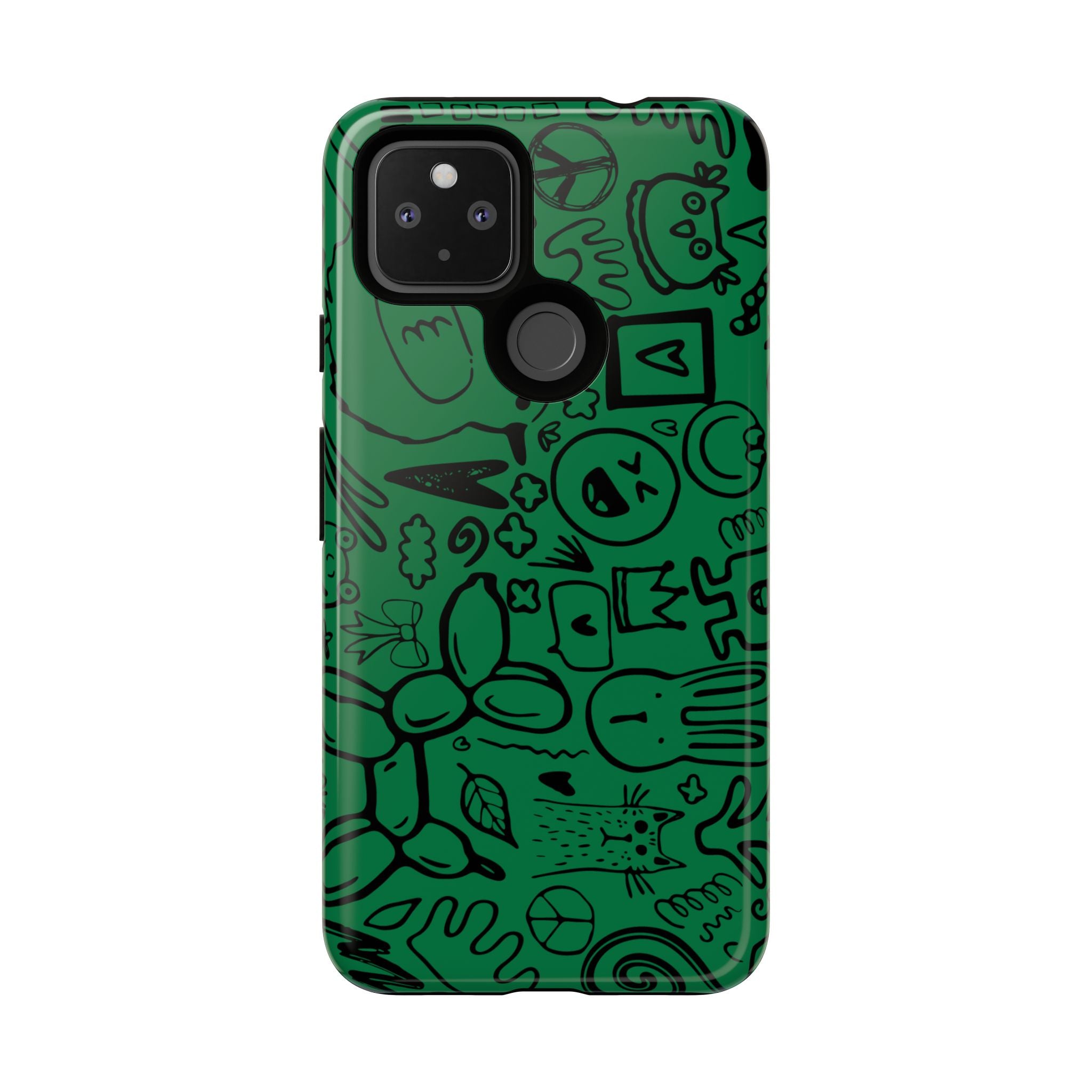 Playful Phone Case, Vibrant Green Tough Case, Quirky Graphic Design, Unique Gift for Kids, Fun Accessories, Christmas, Birthday