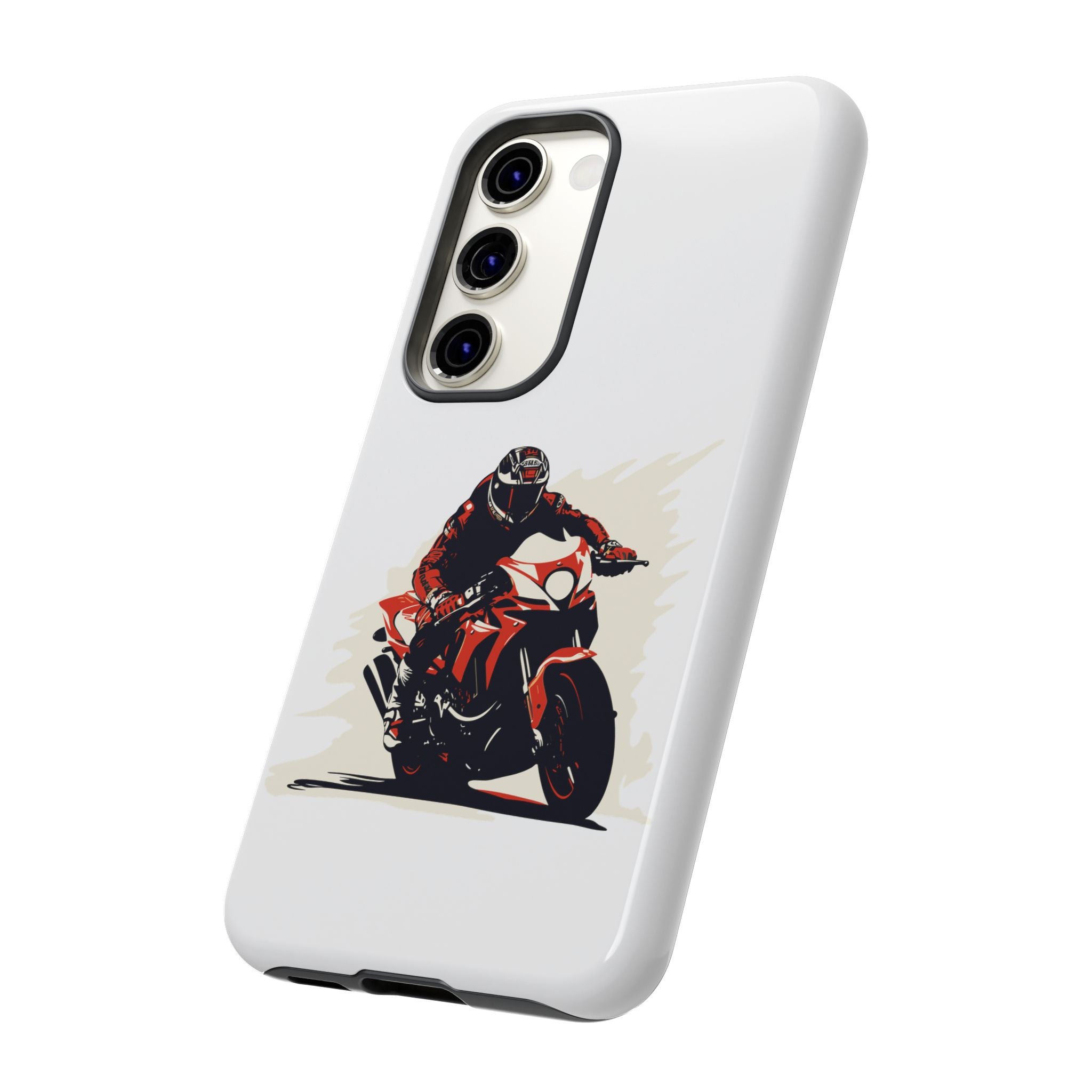Motorcycle Phone Case, Tough Cases for Riders, Biker Accessory, Gifts for Motorcyclists, Red Bike Design