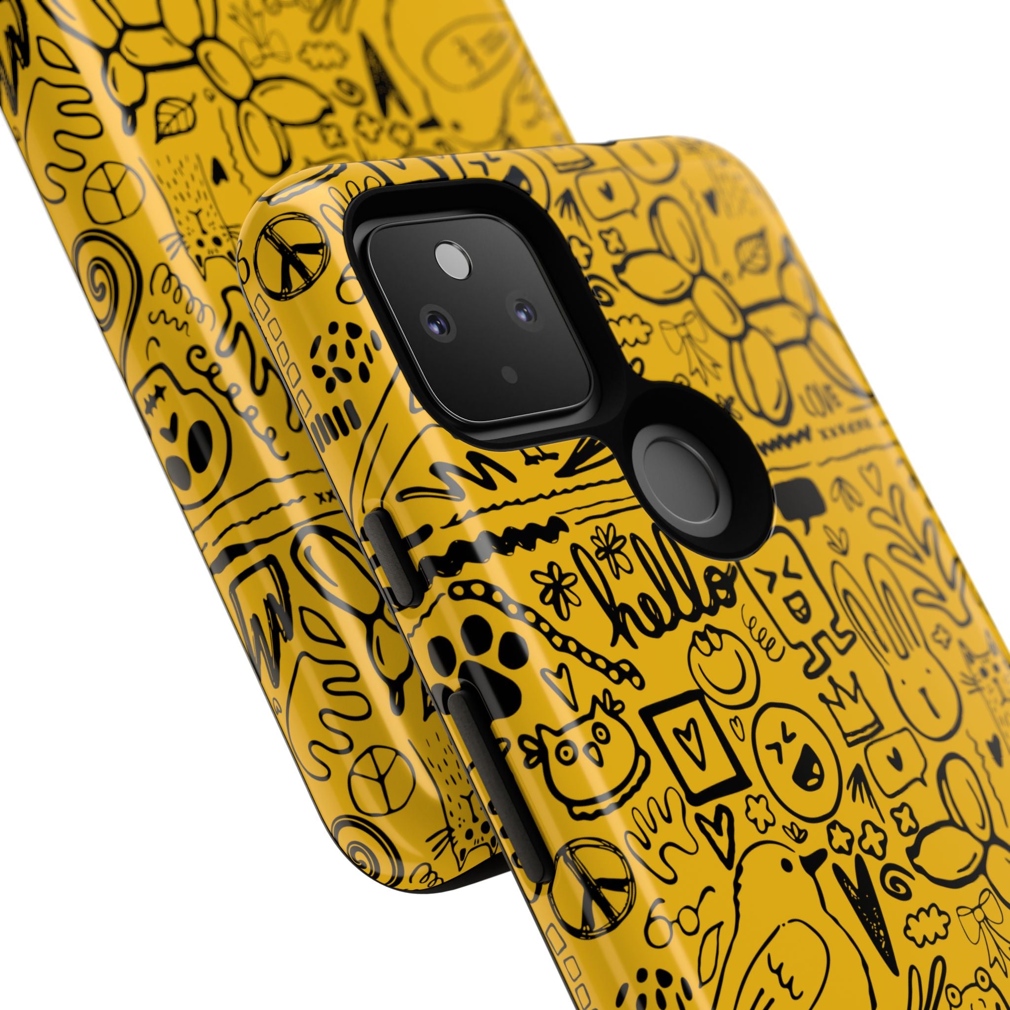 Vibrant Phone Case, Cute Yellow Floral iPhone Cover, Stylish Tough Case, Fun Phone Accessory, Perfect Gift for Teens