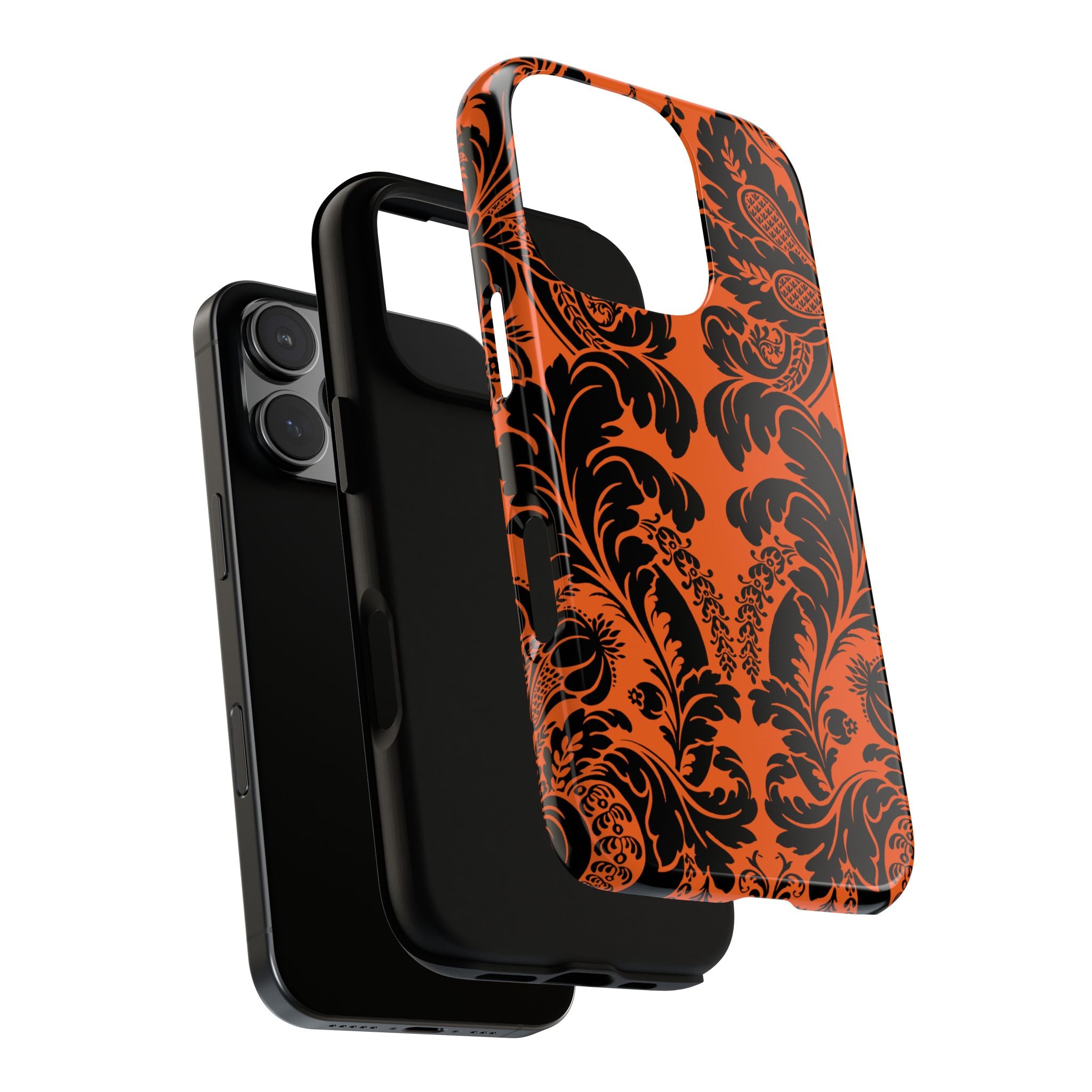 Elegant Phone Case with Orange Floral Design | Tough Cases, Smartphone Cover, Gift for Her, Floral Patterns, Stylish Accessories