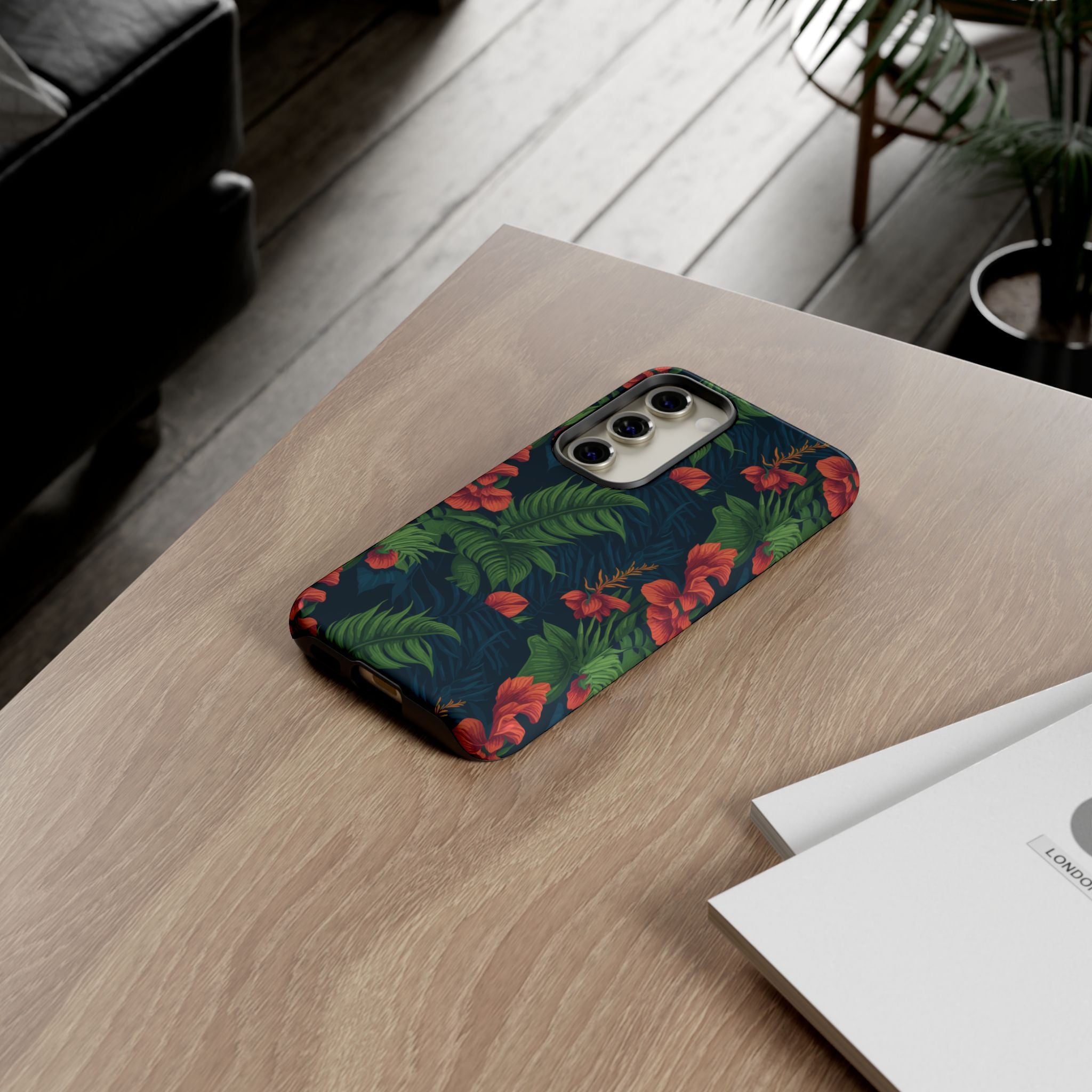 Tropical Phone Case with Floral Design, Eco-Friendly Protection for Summer Vibes, Ideal Gift for Nature Lovers, Vibrant Background