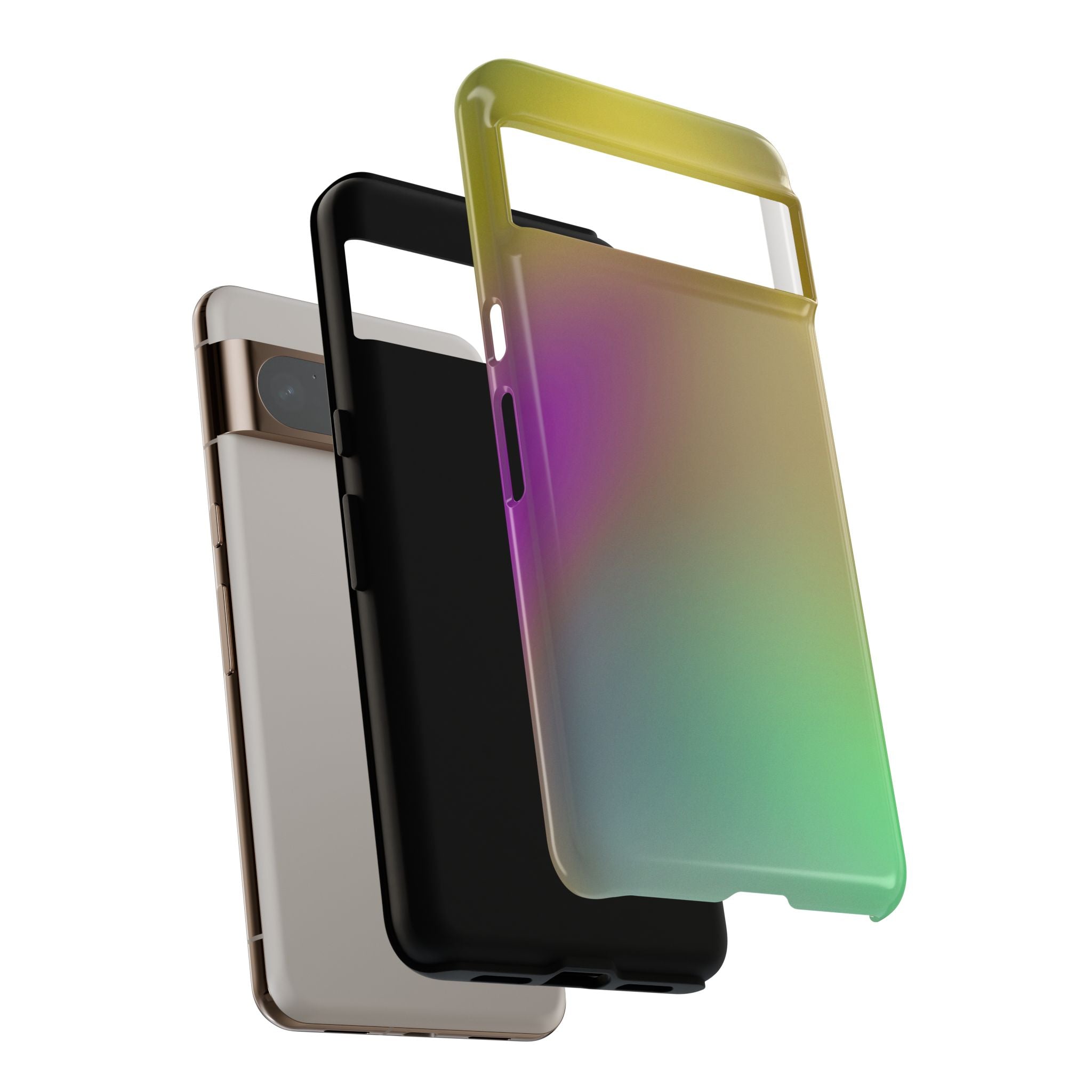 Vibrant Phone Case, Tough Cases, Colorful Phone Cover, Durable Mobile Case, Yellow Green Gradient Design