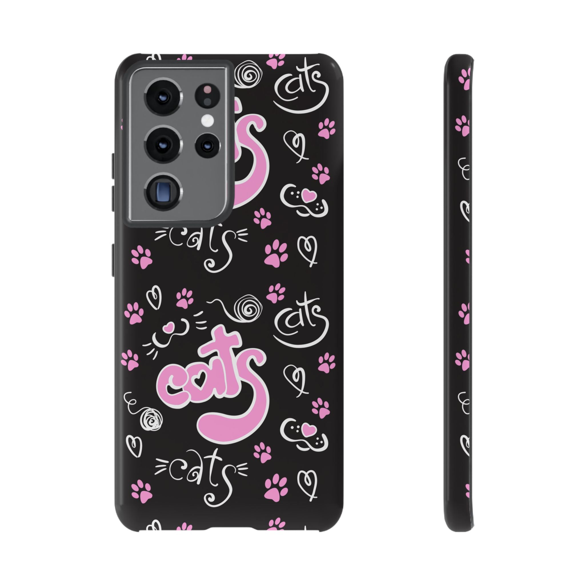 Cute Cat Print Phone Cases, Tough Cases for Cat Lovers, Pet Phone Cover, Gift for Cat Moms, Stylish Phone Accessories