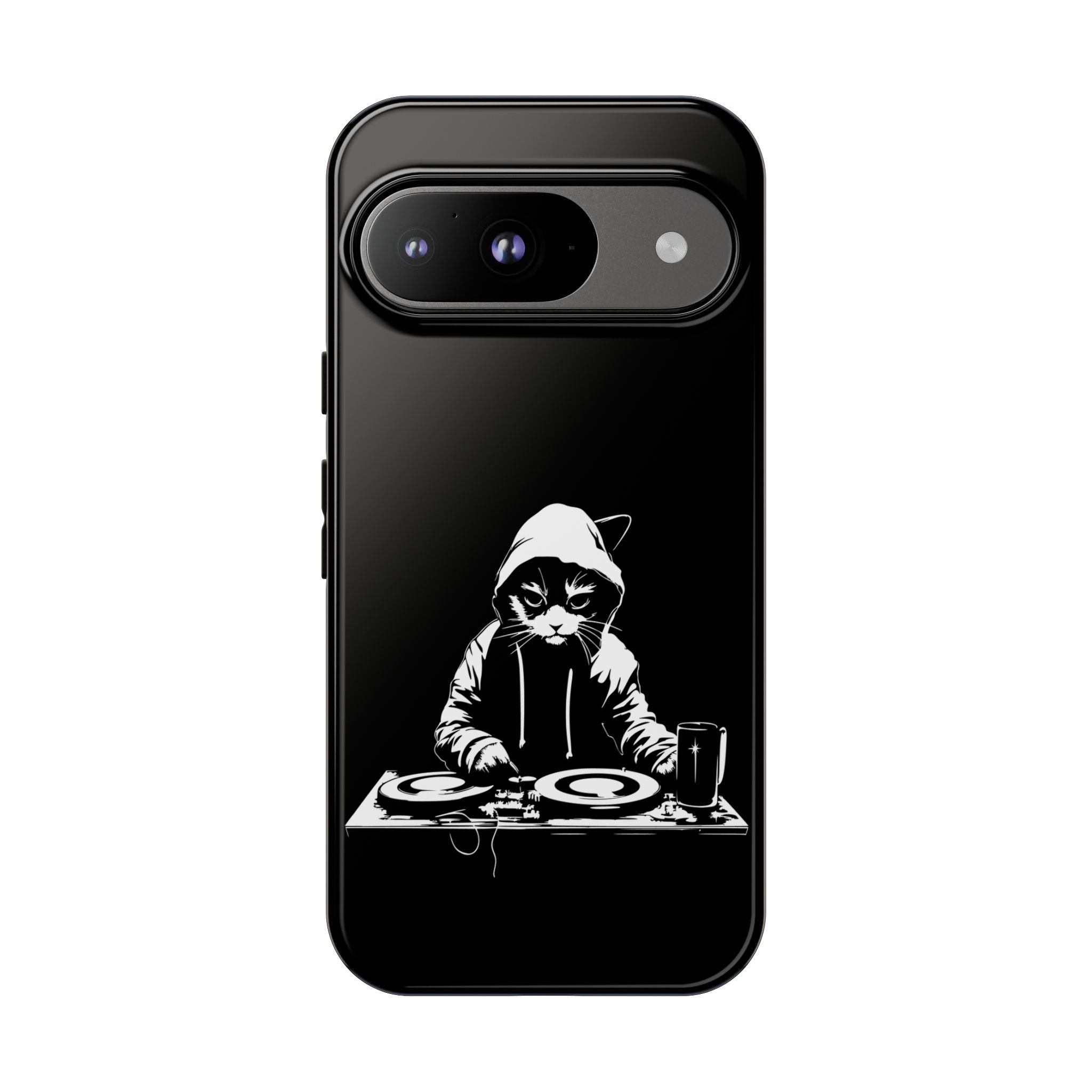 DJ Cat Phone Case, Tough Phone Cover, Pet Lover Gift, Music Enthusiast Accessory, Cute Cat Decor, Unique Case Design