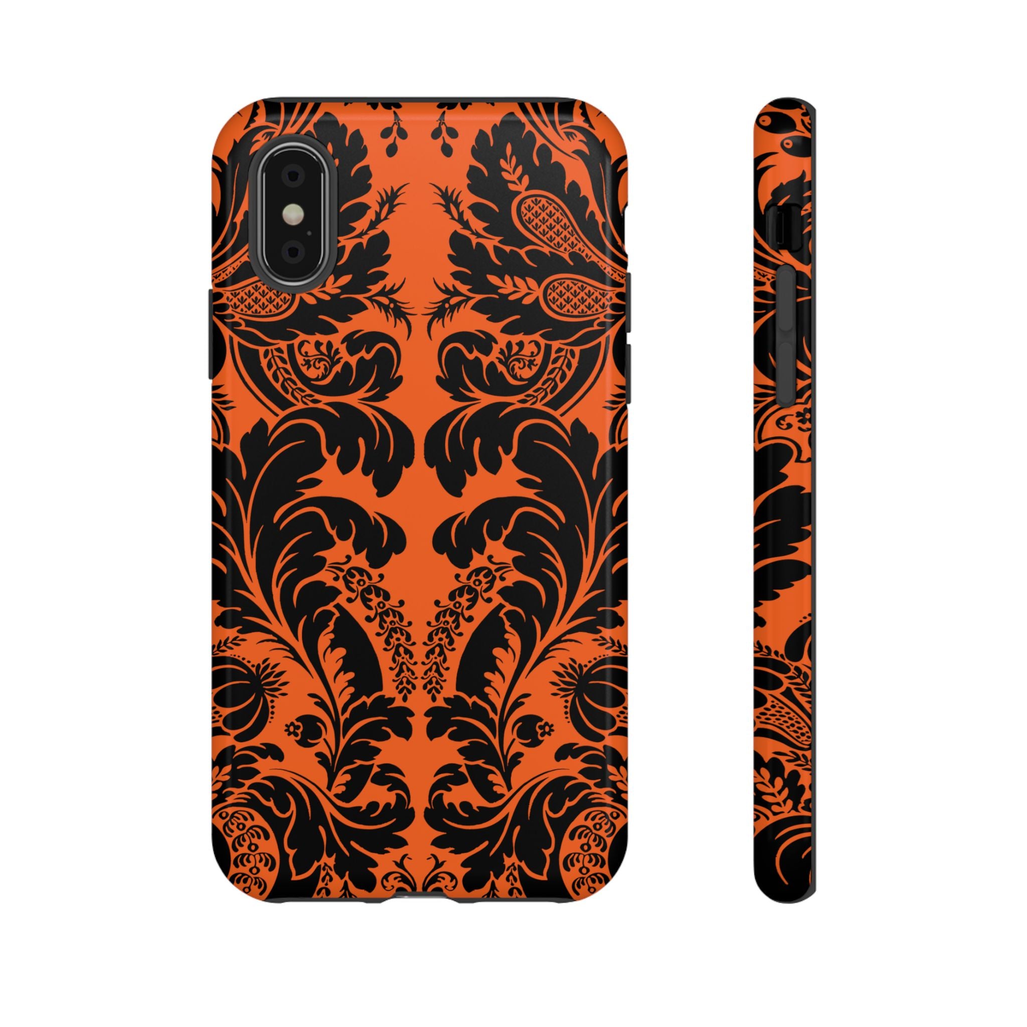 Elegant Phone Case with Orange Floral Design | Tough Cases, Smartphone Cover, Gift for Her, Floral Patterns, Stylish Accessories