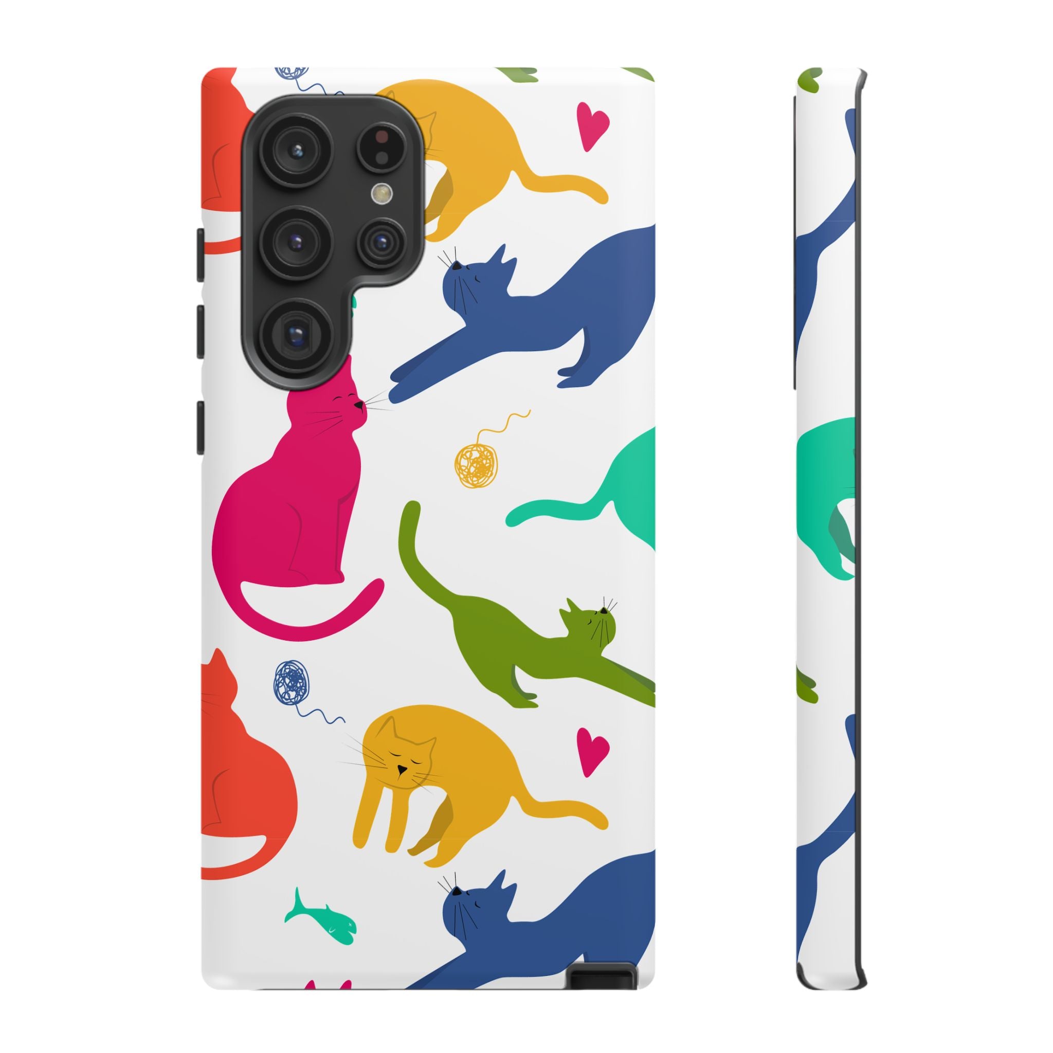 Colorful Cat Phone Case, Fun Pet Lover Gift, Tough Phone Cover, Cute Cat Accessories, Animal Theme Decor