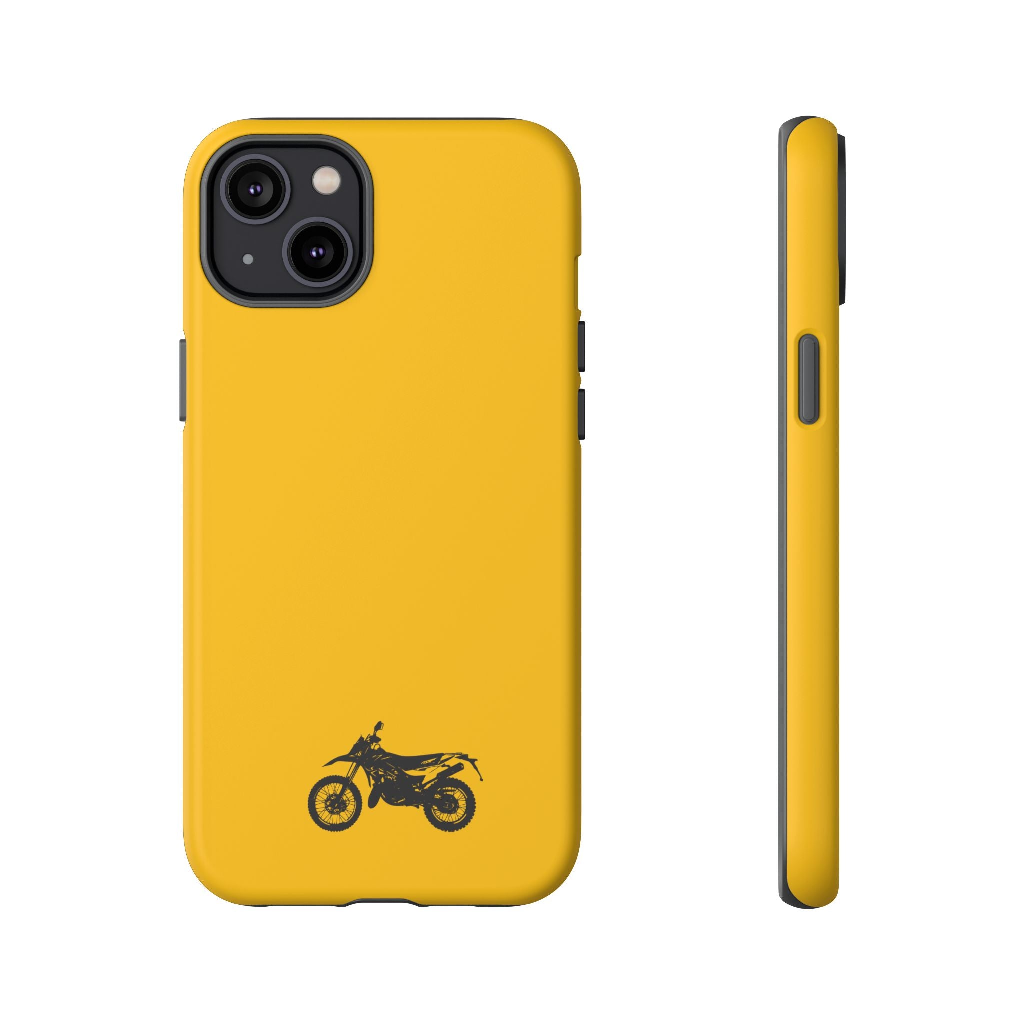 Motorcycle Phone Case, Tough Phone Cover, Gift for Bikers, Durable Tech Accessory, Yellow Motorcycle Design