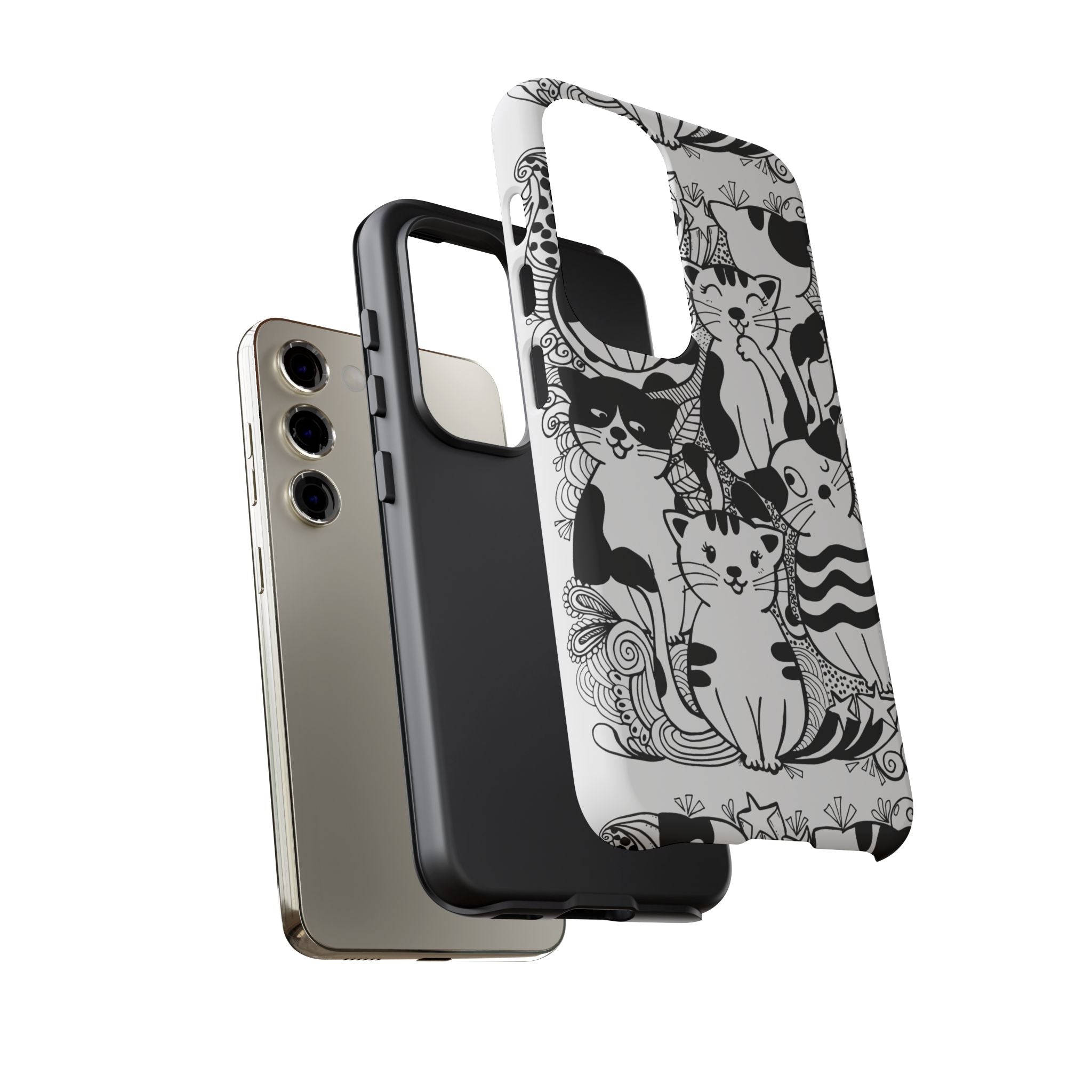 Cat-Themed Phone Case, Cute Cat Art, Pet Lover Gift, Birthday Present, Unique Cat Decor, Fun Tech Accessories, Animal Lover Case