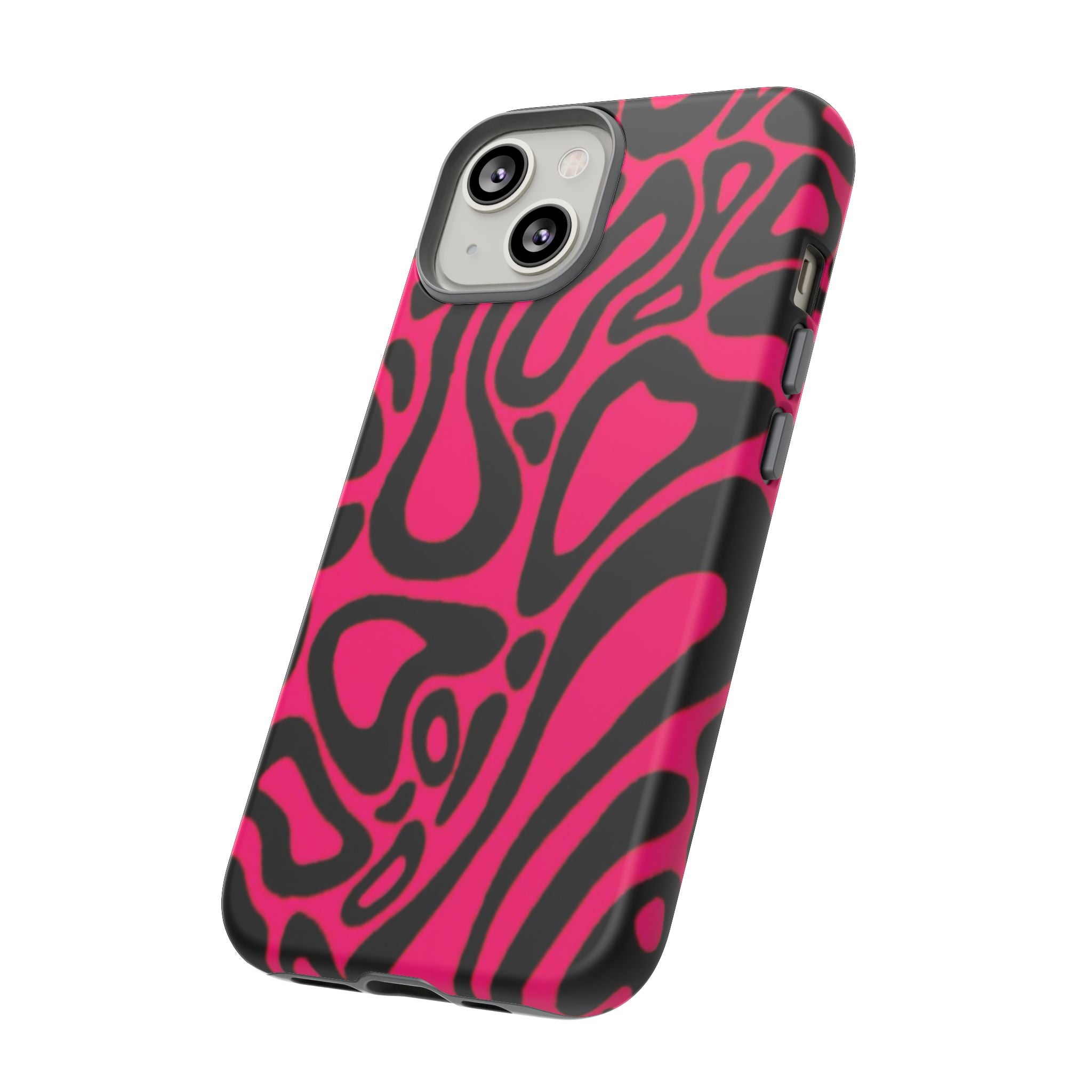 Bold Pink Patterned Phone Case, Stylish Tough Case, Trendy Accessory, Gift for Her, Tech Protection