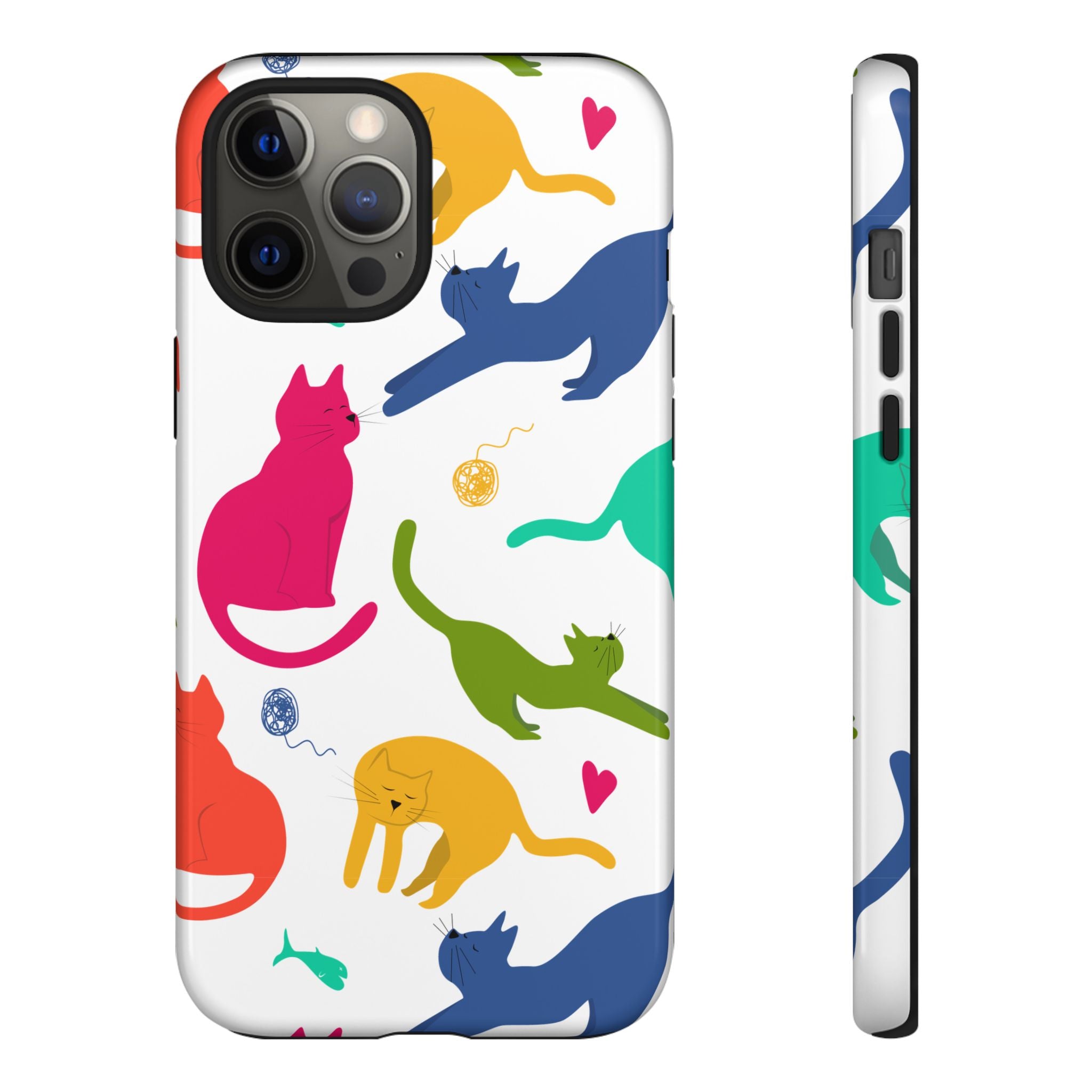 Colorful Cat Phone Case, Fun Pet Lover Gift, Tough Phone Cover, Cute Cat Accessories, Animal Theme Decor