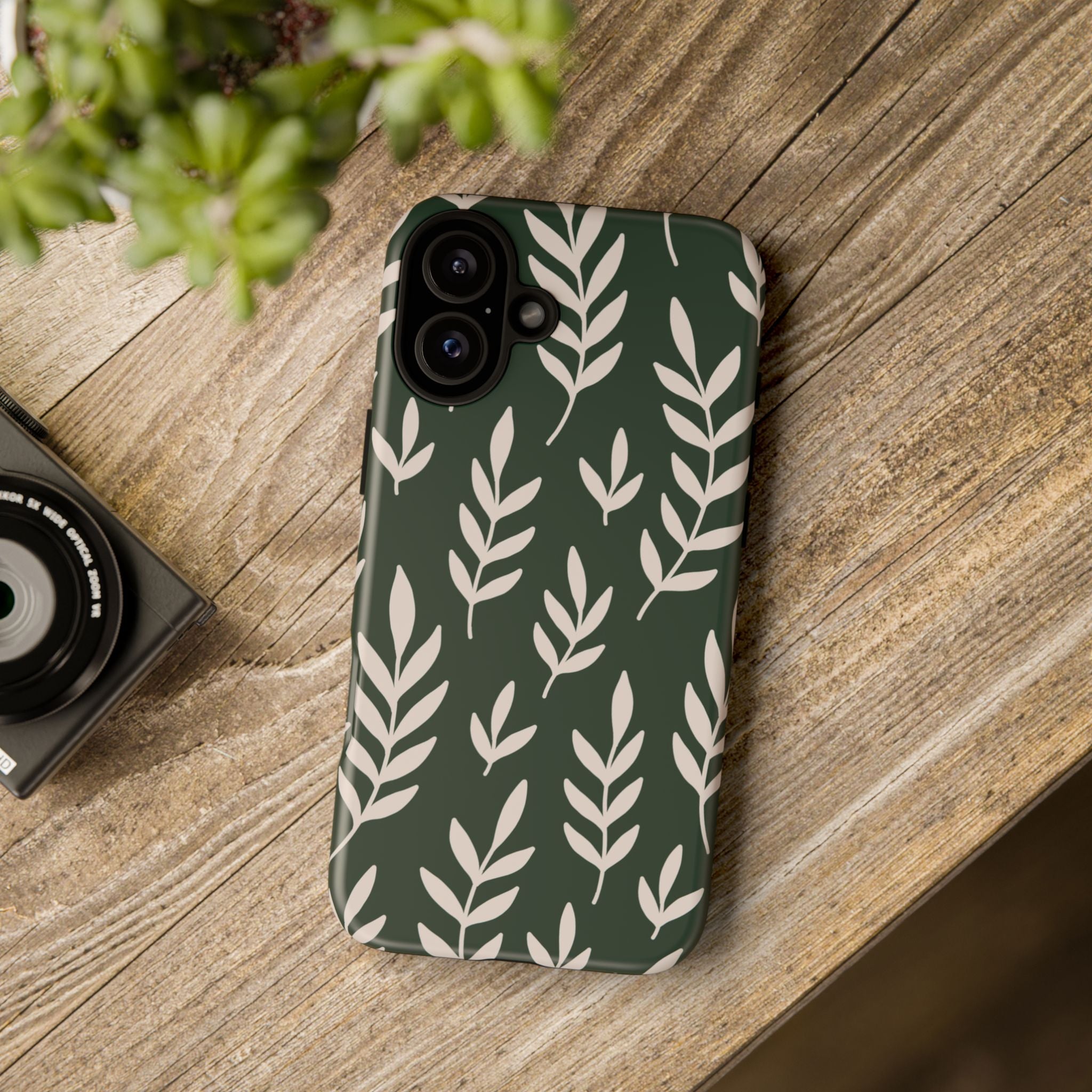 Leafy Phone Case, Tough Cases for Nature Lovers, Green Leaf Design, Eco-Friendly, Stylish Mobile Cover, Gift for Her