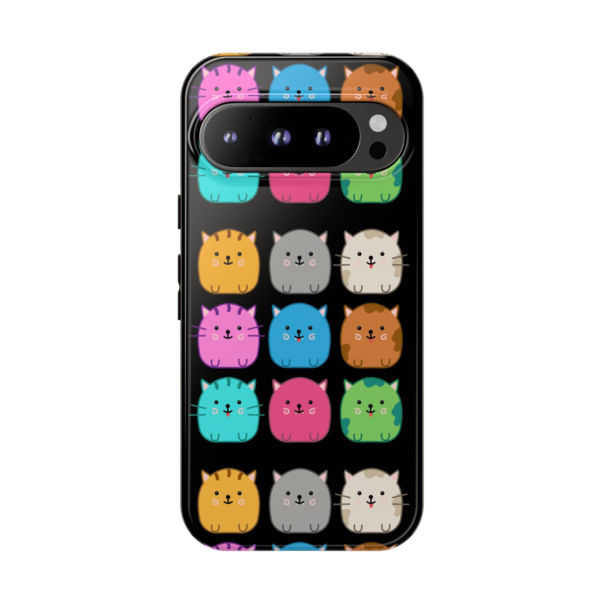 Cute Cat Phone Case, Kawaii Animal Lover Gift, Tough Phone Cover for Kids and Adults, Fun Cat Designs for Birthdays, Pet Lovers