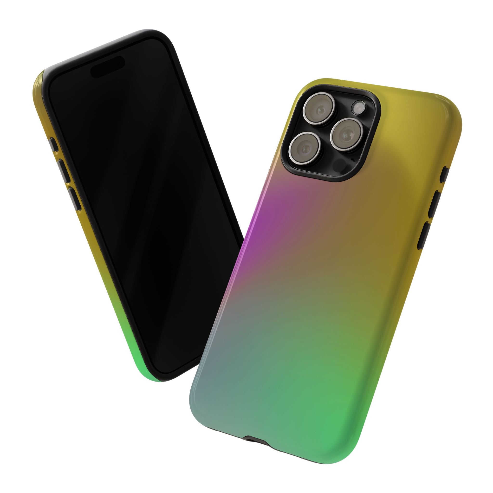 Vibrant Phone Case, Tough Cases, Colorful Phone Cover, Durable Mobile Case, Yellow Green Gradient Design