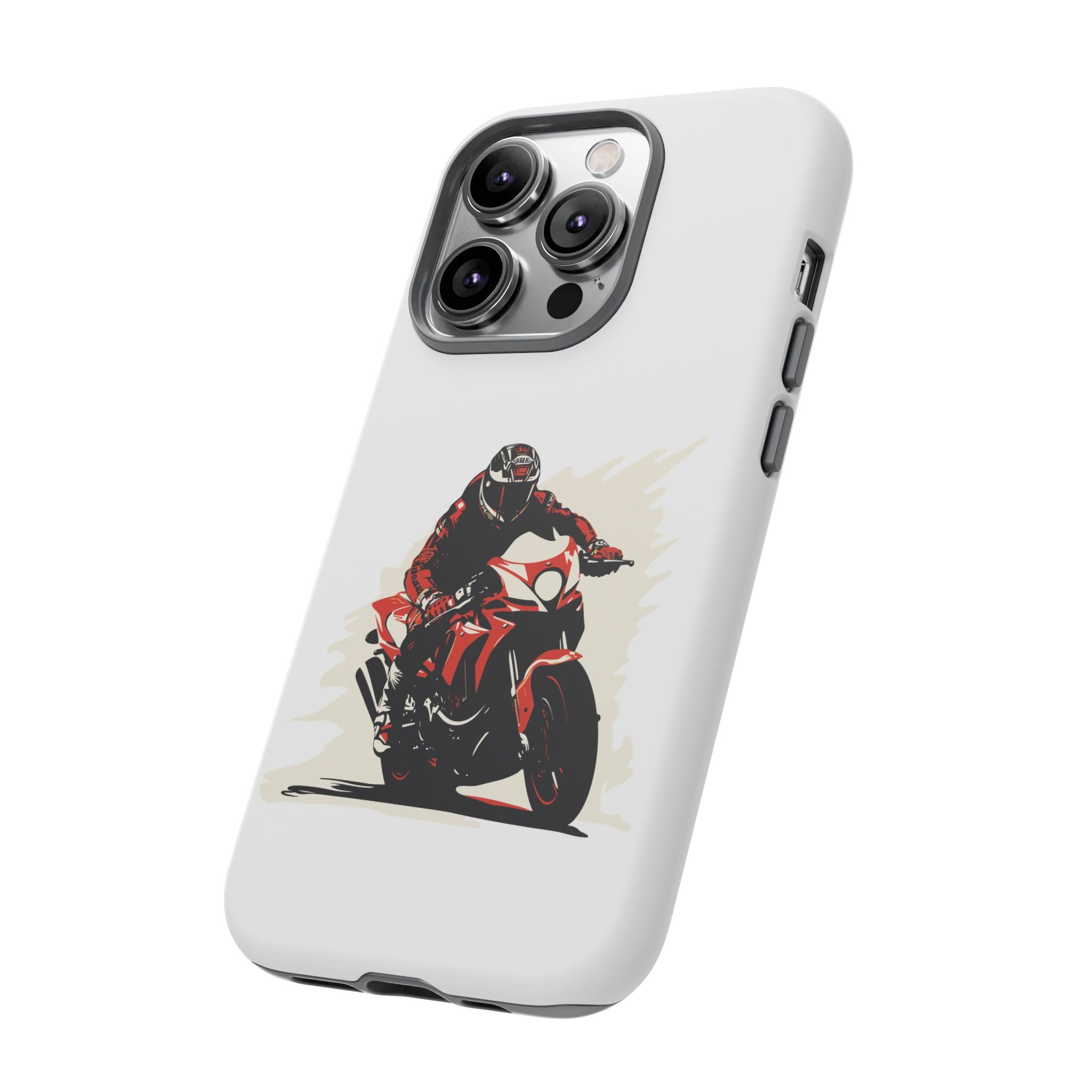 Motorcycle Phone Case, Tough Cases for Riders, Biker Accessory, Gifts for Motorcyclists, Red Bike Design