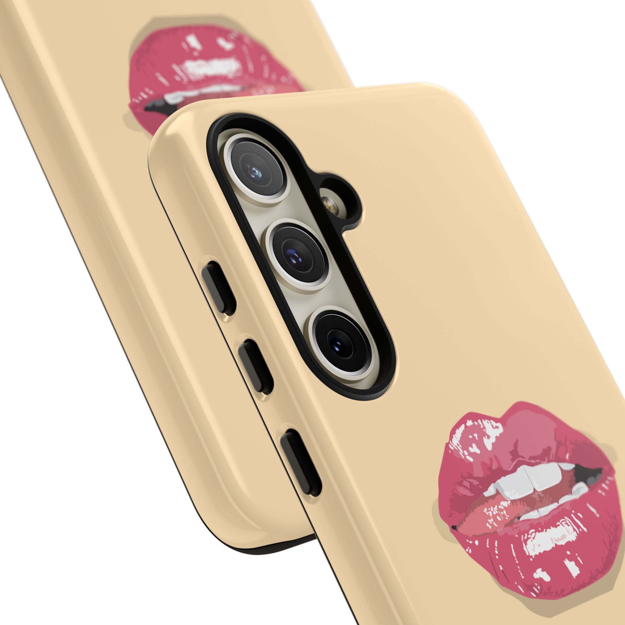 Stylish Phone Case with Lip Print, Trendy Mobile Cover, Fashion Accessory, Gift for Her, Cute Cell Phone Case