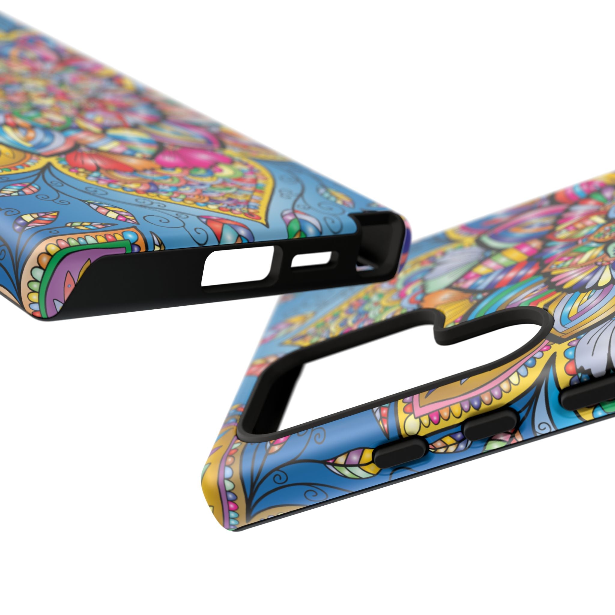 Vibrant Floral Phone Case, Tough Phone Cover, Colorful Mobile Accessory, Artistic Gift, Mandala Design, Everyday Use