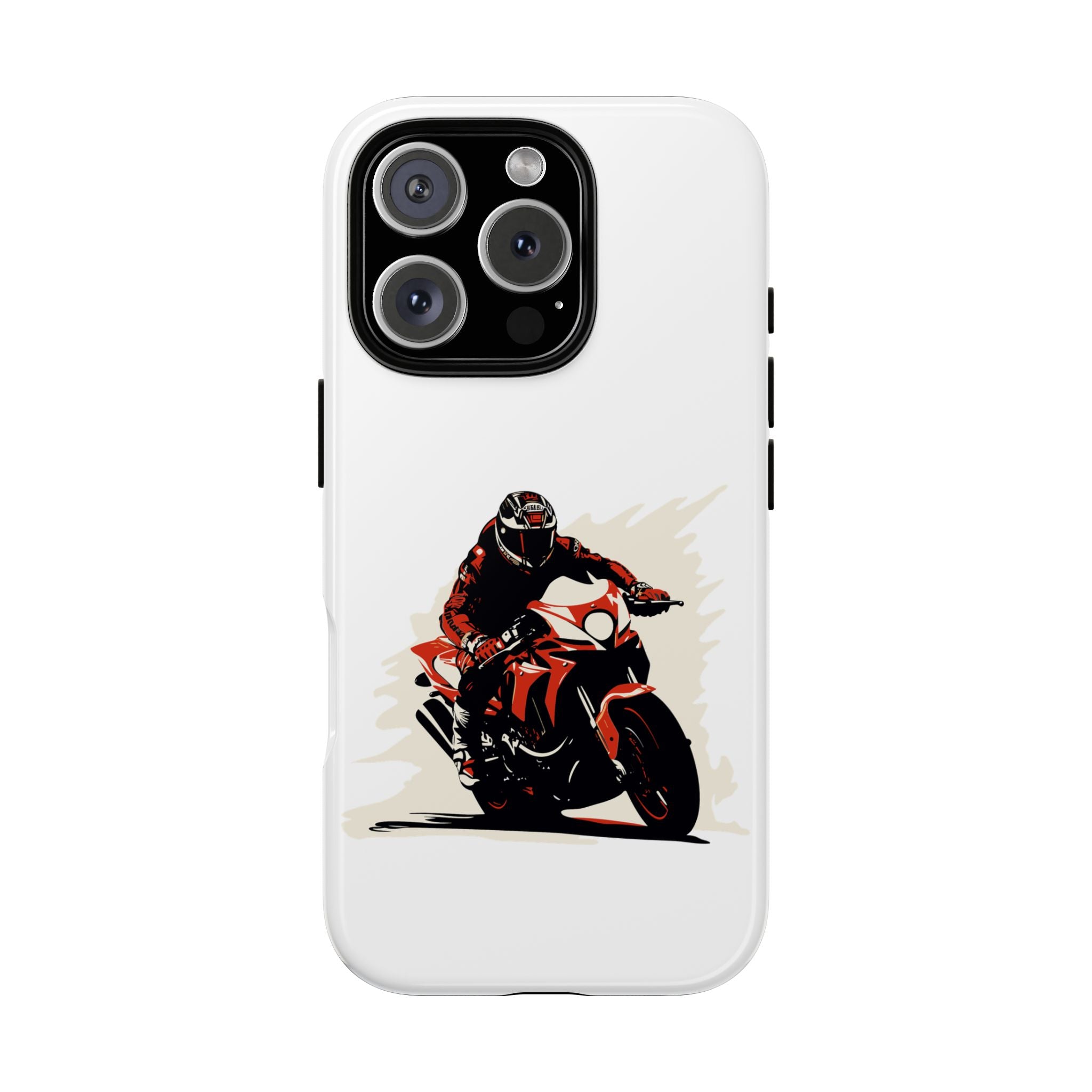 Motorcycle Phone Case, Tough Cases for Riders, Biker Accessory, Gifts for Motorcyclists, Red Bike Design