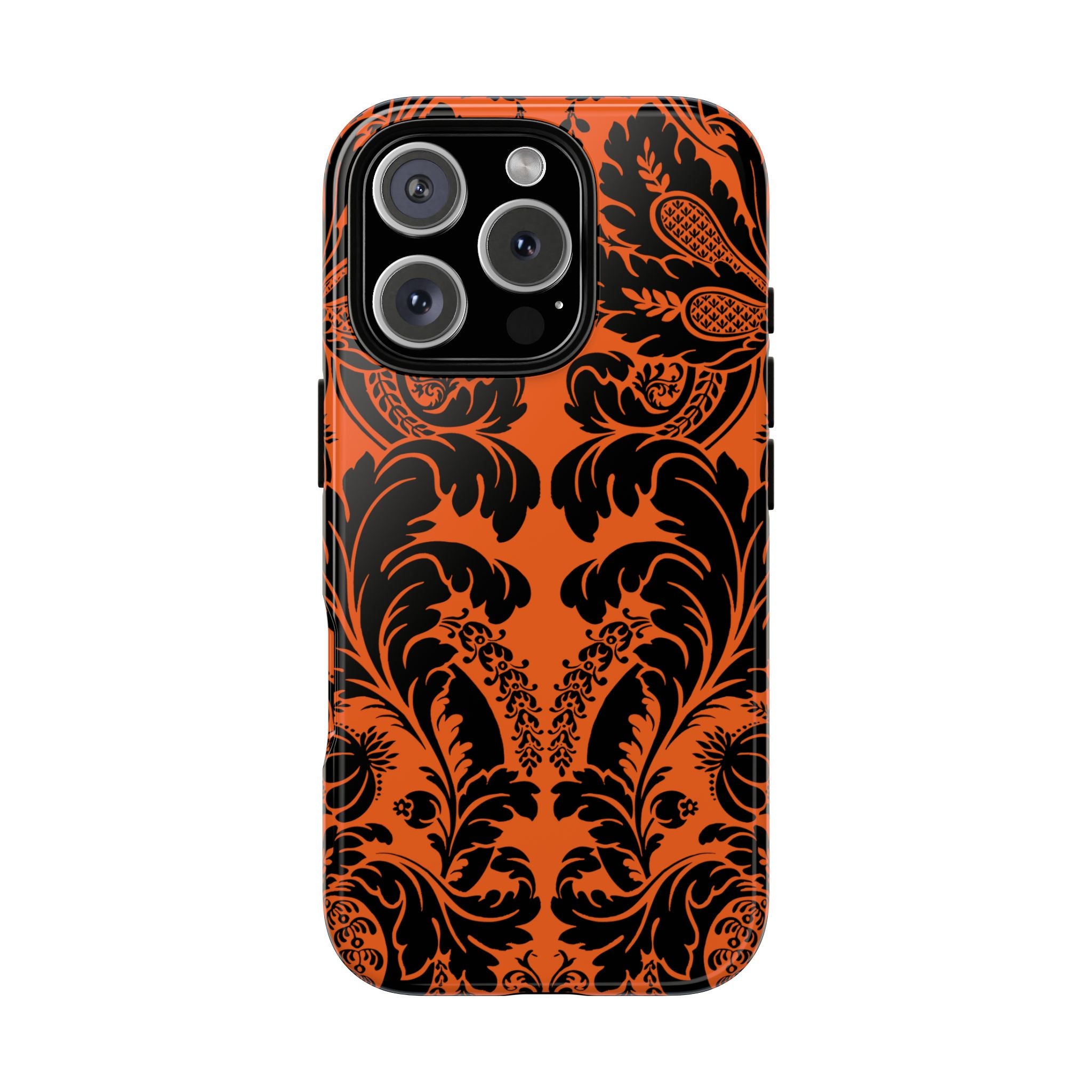 Elegant Phone Case with Orange Floral Design | Tough Cases, Smartphone Cover, Gift for Her, Floral Patterns, Stylish Accessories