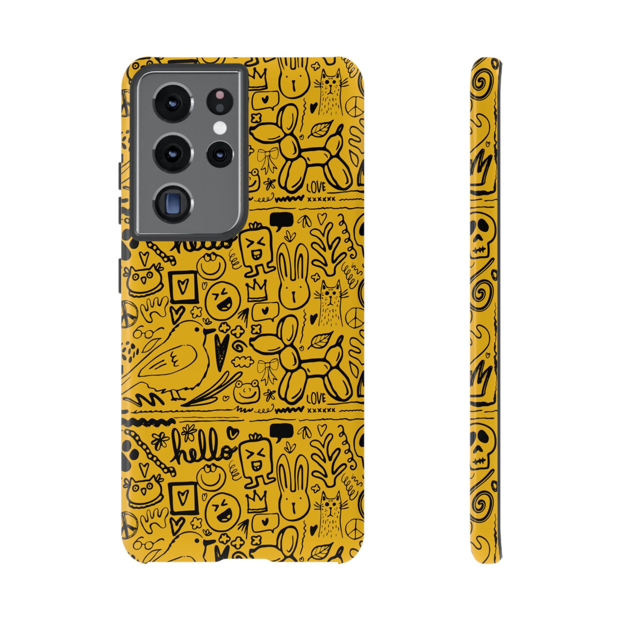 Vibrant Phone Case, Cute Yellow Floral iPhone Cover, Stylish Tough Case, Fun Phone Accessory, Perfect Gift for Teens