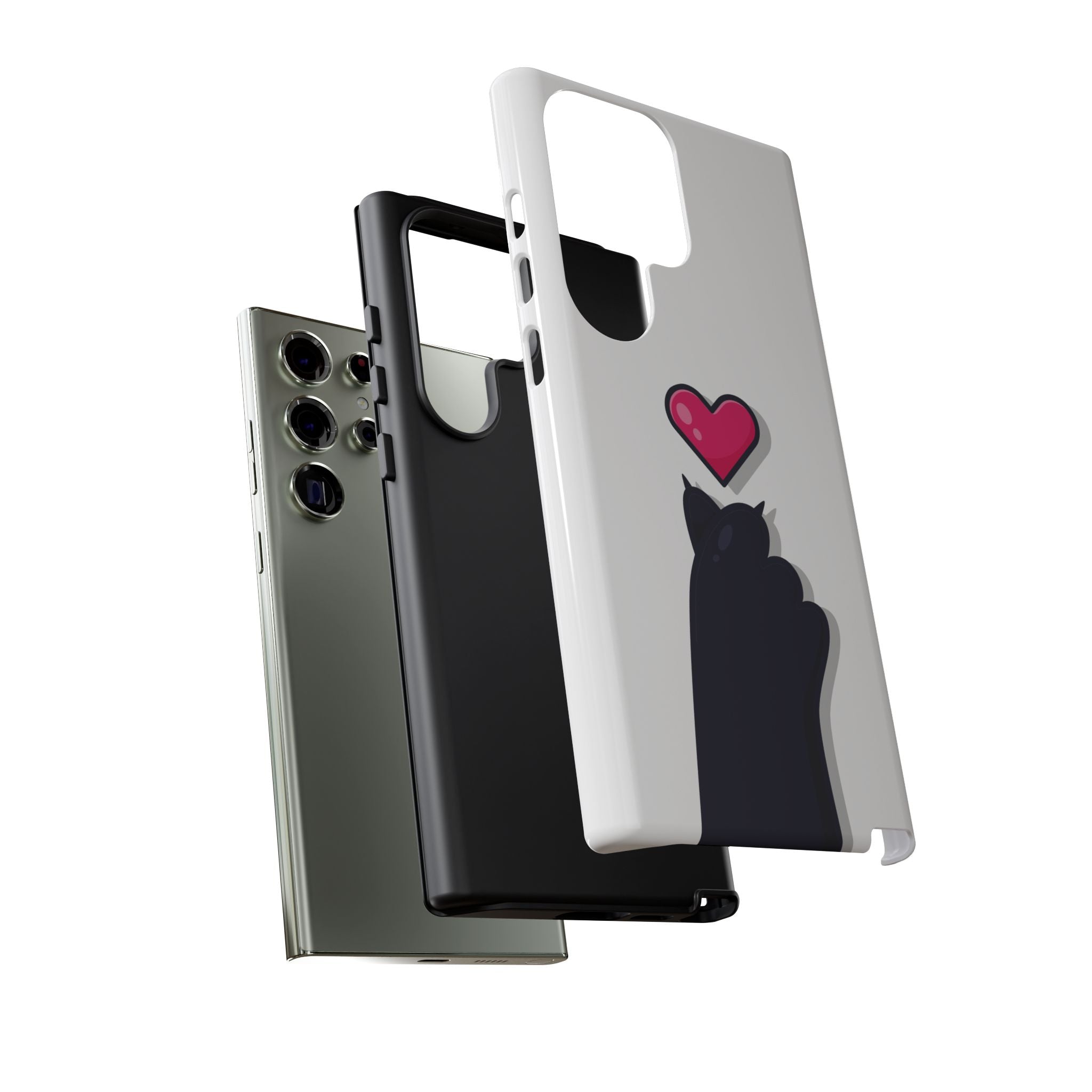 Cute Cat Love Phone Case, Tough Cell Phone Cover, Animal Lover Gifts, Pet Parent Accessories, Valentine's Day Essentials