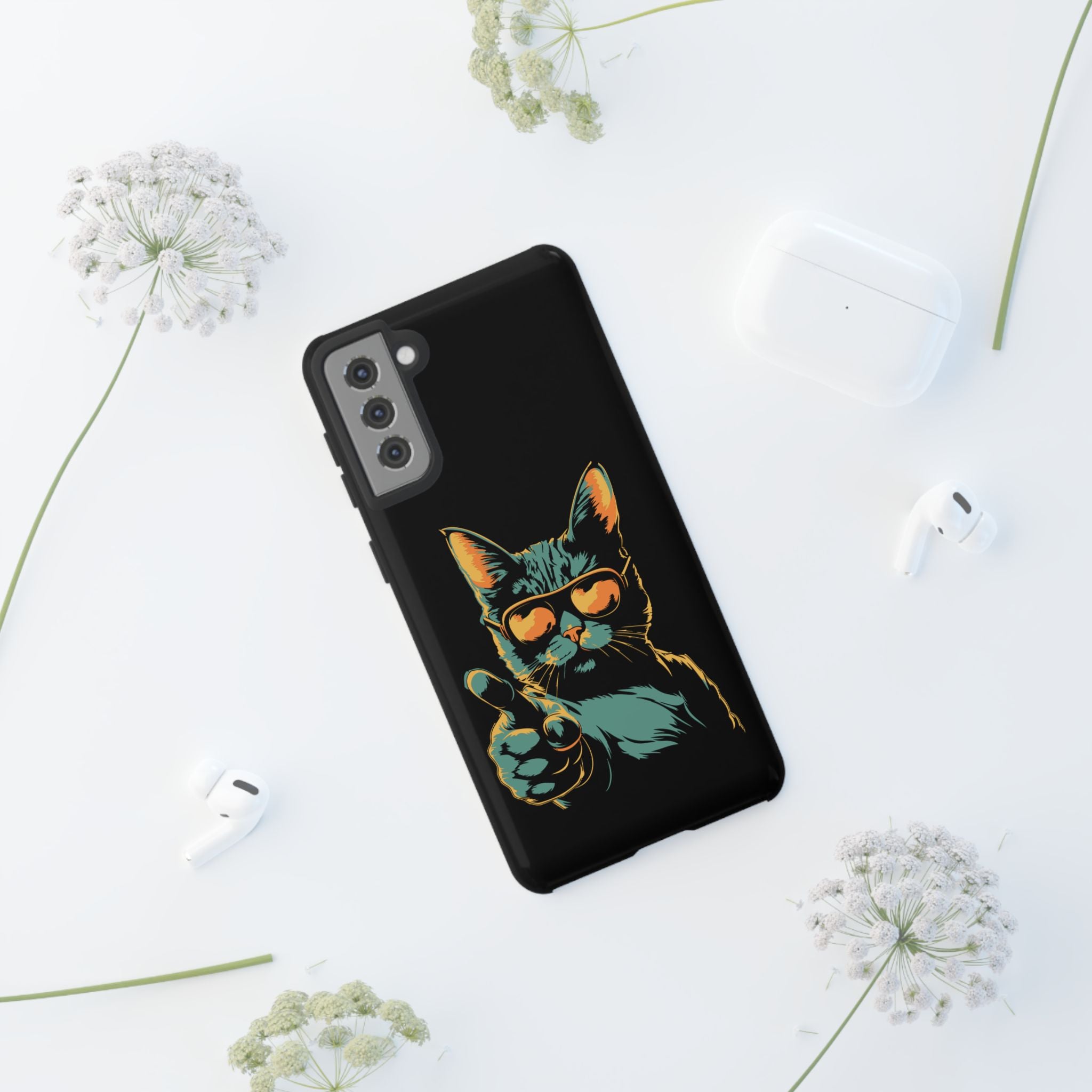 Cool Cat Phone Case, Stylish Phone Cover, Pet Lover Gift, Cute Cat Design, Fun Cat Accessories