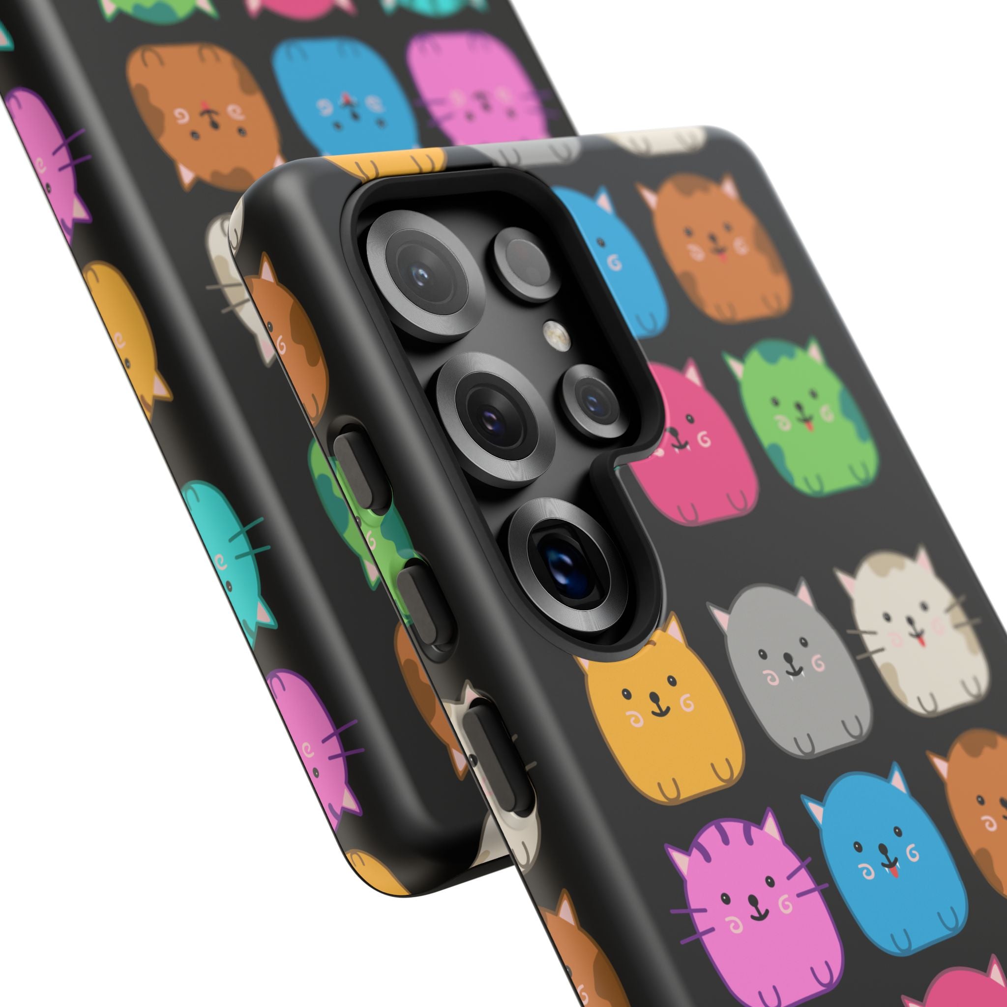 Cute Cat Phone Case, Kawaii Animal Lover Gift, Tough Phone Cover for Kids and Adults, Fun Cat Designs for Birthdays, Pet Lovers