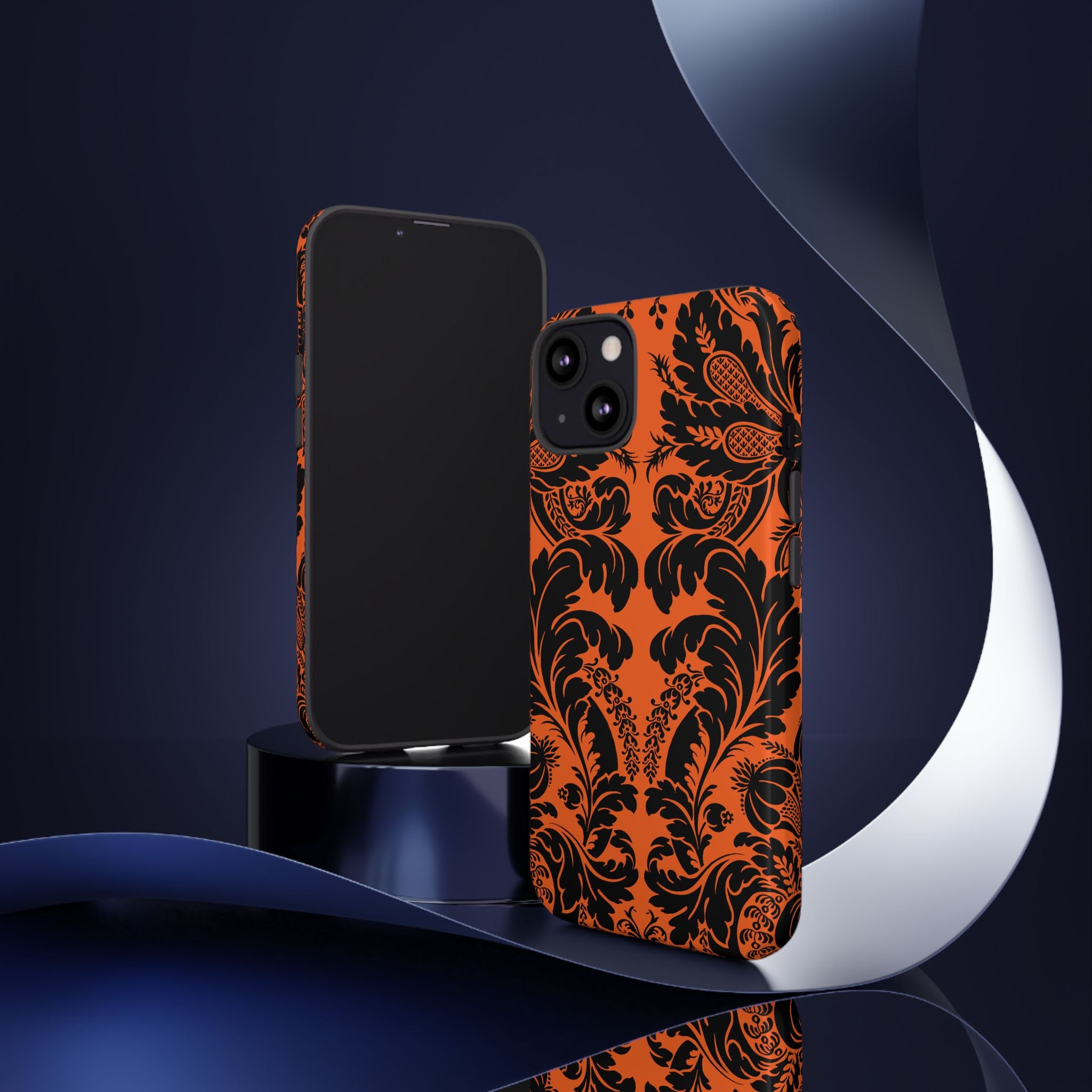 Elegant Phone Case with Orange Floral Design | Tough Cases, Smartphone Cover, Gift for Her, Floral Patterns, Stylish Accessories