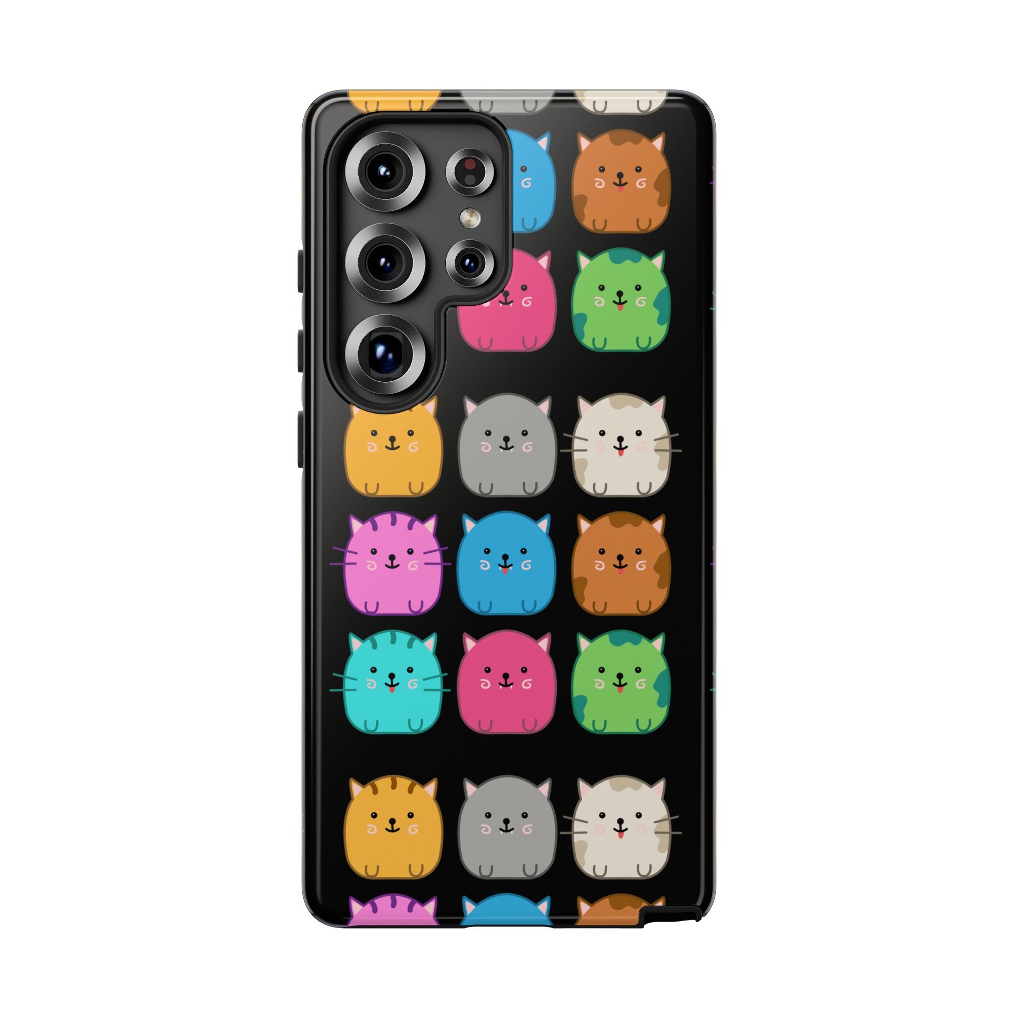 Cute Cat Phone Case, Kawaii Animal Lover Gift, Tough Phone Cover for Kids and Adults, Fun Cat Designs for Birthdays, Pet Lovers