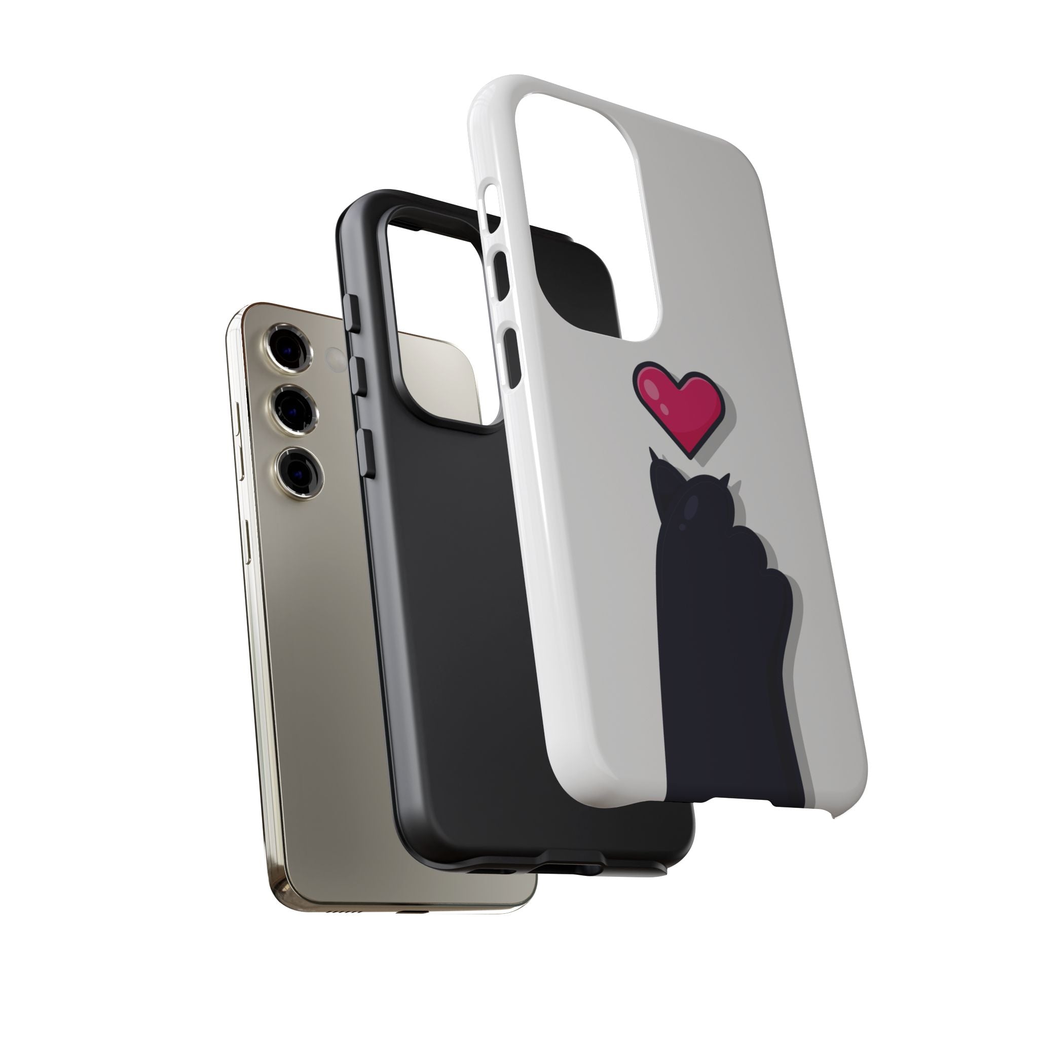 Cute Cat Love Phone Case, Tough Cell Phone Cover, Animal Lover Gifts, Pet Parent Accessories, Valentine's Day Essentials