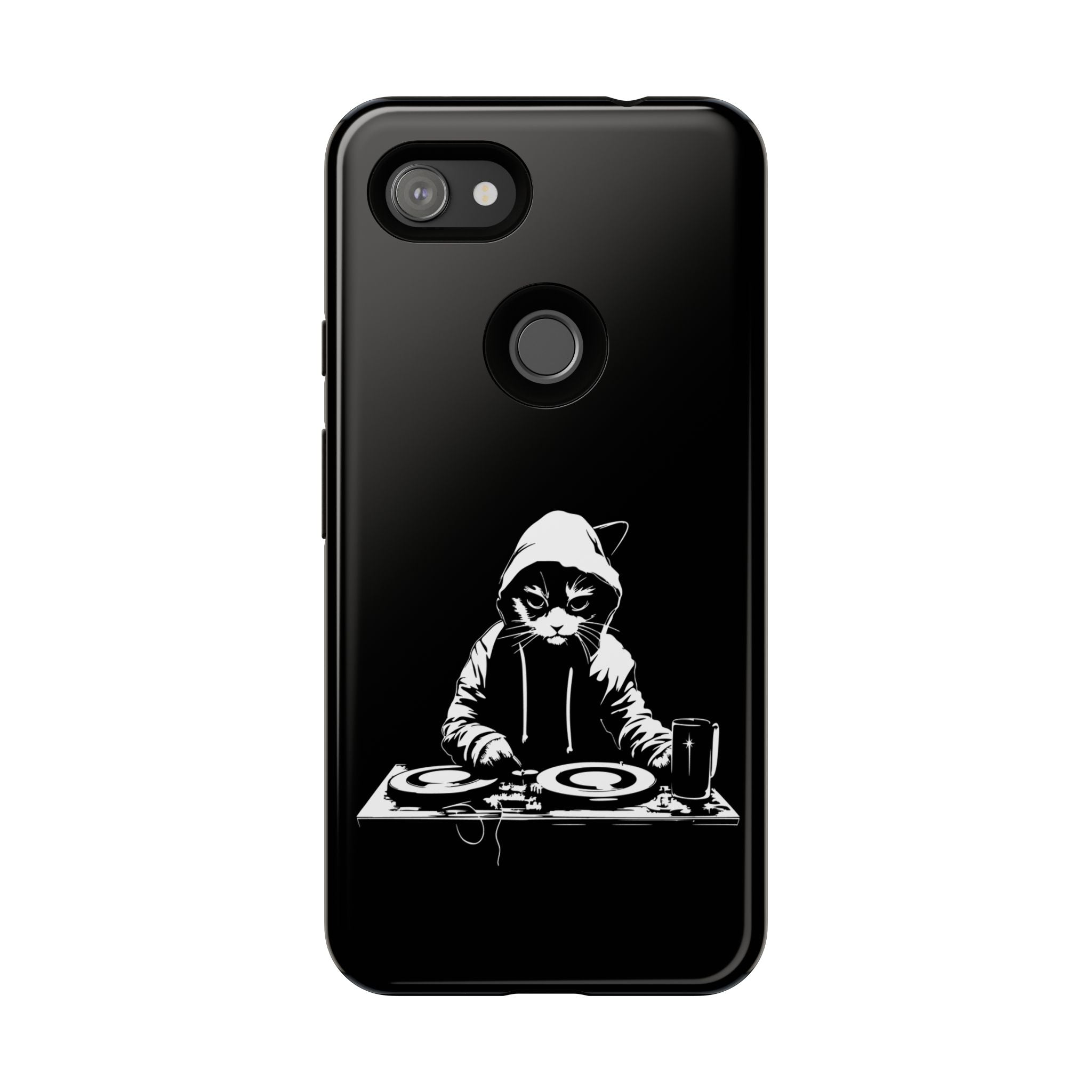 DJ Cat Phone Case, Tough Phone Cover, Pet Lover Gift, Music Enthusiast Accessory, Cute Cat Decor, Unique Case Design