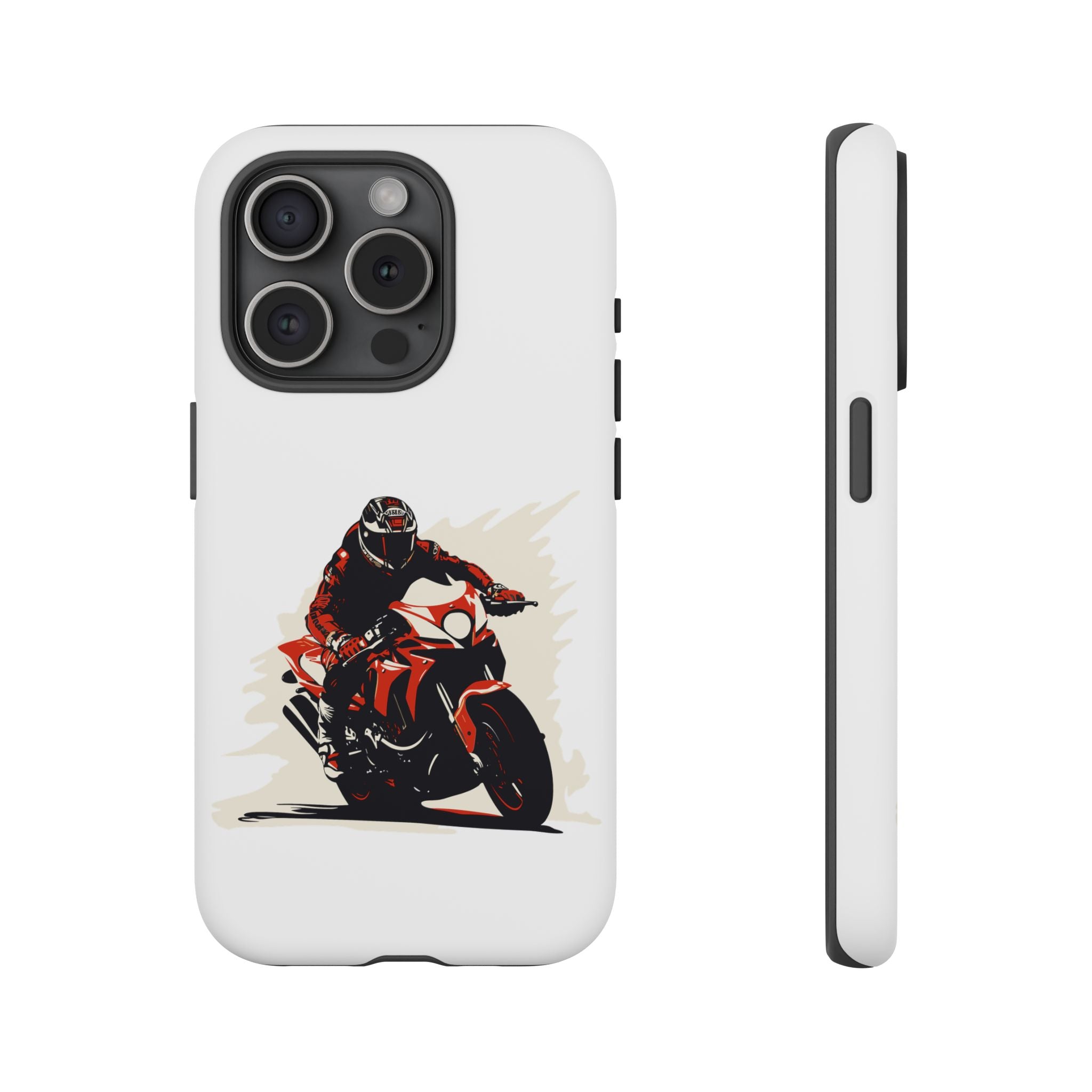 Motorcycle Phone Case, Tough Cases for Riders, Biker Accessory, Gifts for Motorcyclists, Red Bike Design