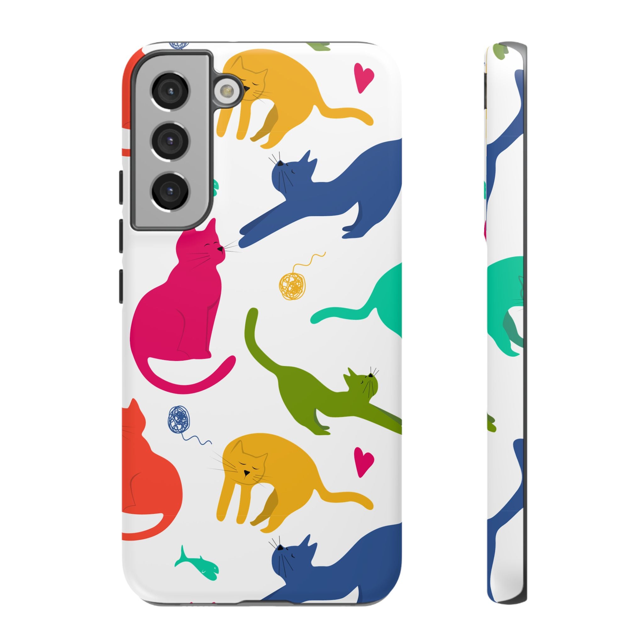 Colorful Cat Phone Case, Fun Pet Lover Gift, Tough Phone Cover, Cute Cat Accessories, Animal Theme Decor