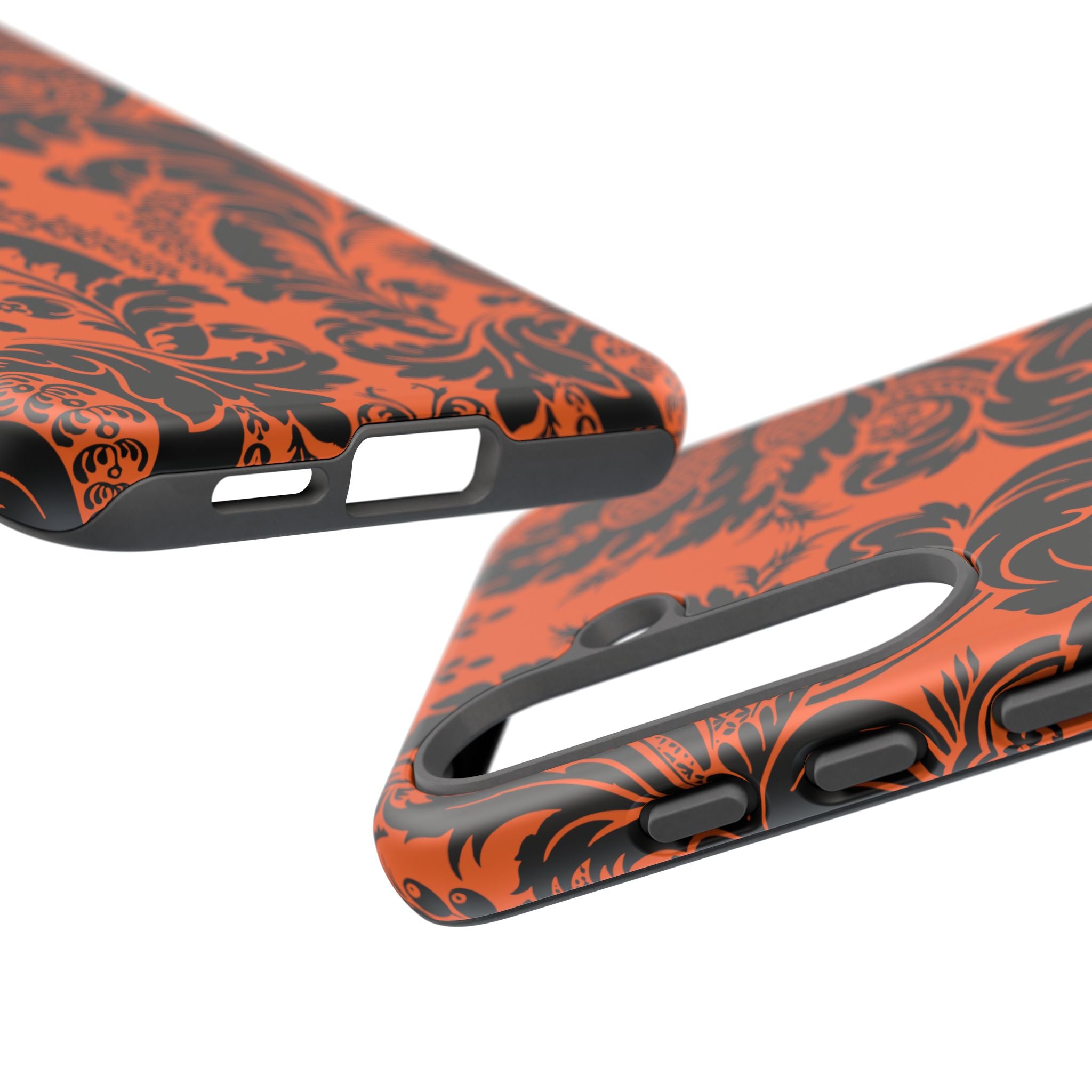 Elegant Phone Case with Orange Floral Design | Tough Cases, Smartphone Cover, Gift for Her, Floral Patterns, Stylish Accessories
