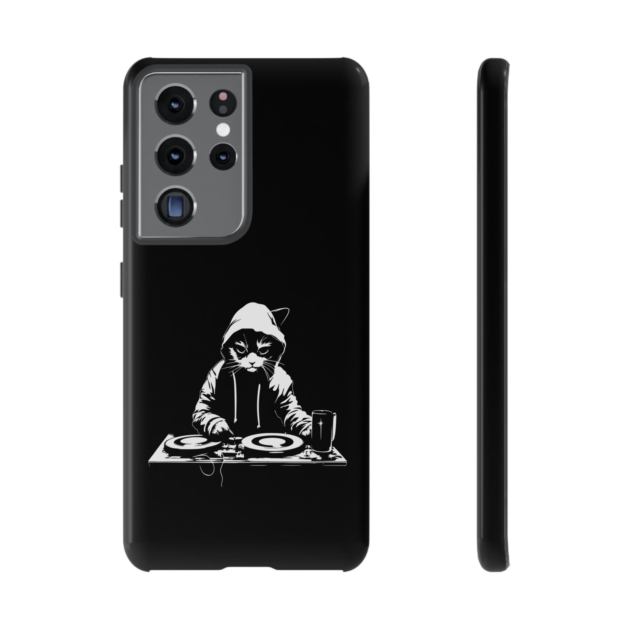 DJ Cat Phone Case, Tough Phone Cover, Pet Lover Gift, Music Enthusiast Accessory, Cute Cat Decor, Unique Case Design