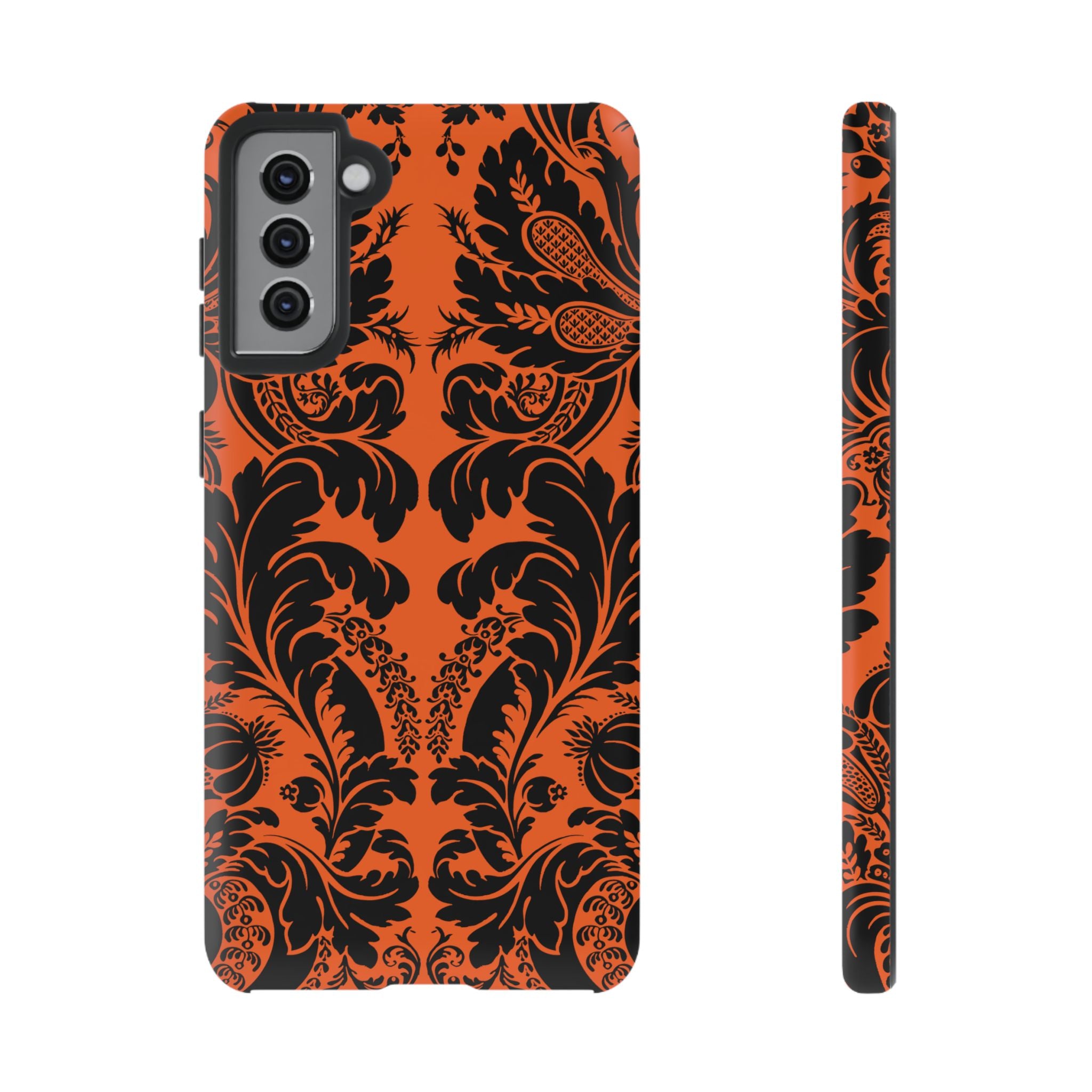 Elegant Phone Case with Orange Floral Design | Tough Cases, Smartphone Cover, Gift for Her, Floral Patterns, Stylish Accessories