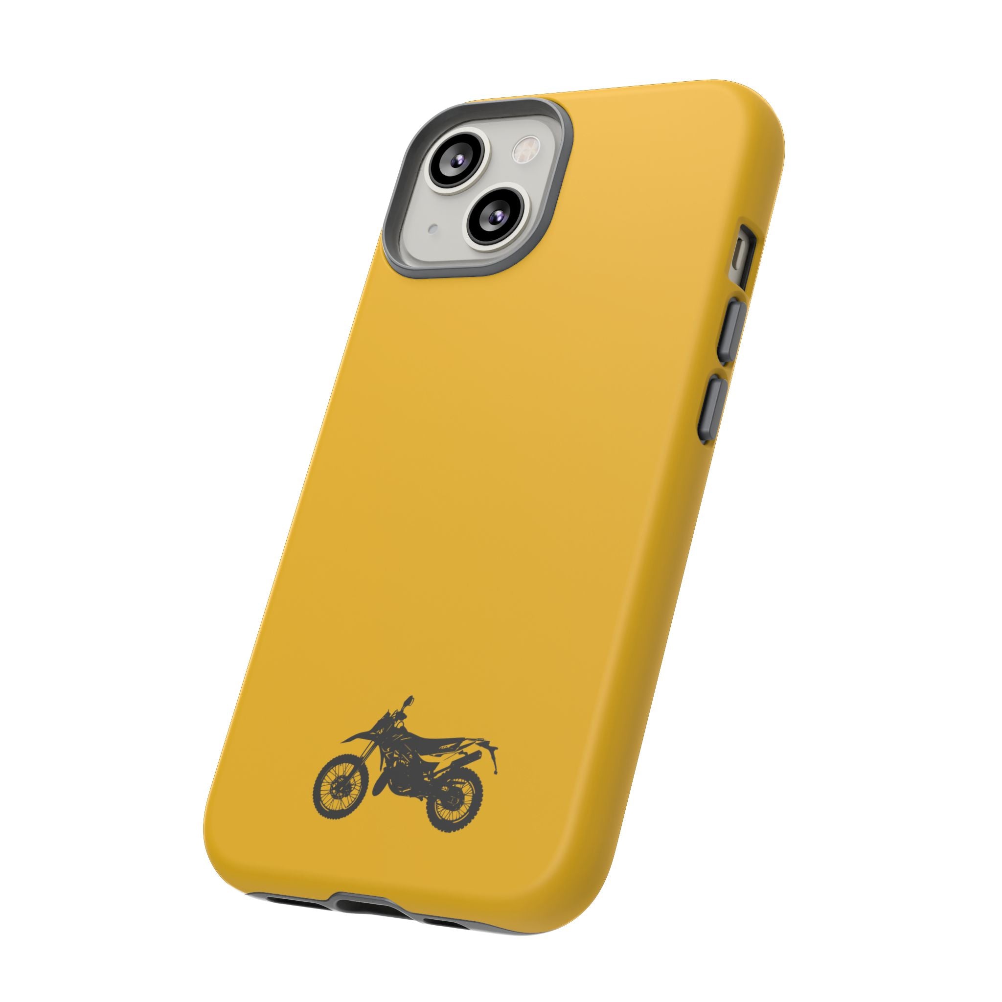 Motorcycle Phone Case, Tough Phone Cover, Gift for Bikers, Durable Tech Accessory, Yellow Motorcycle Design