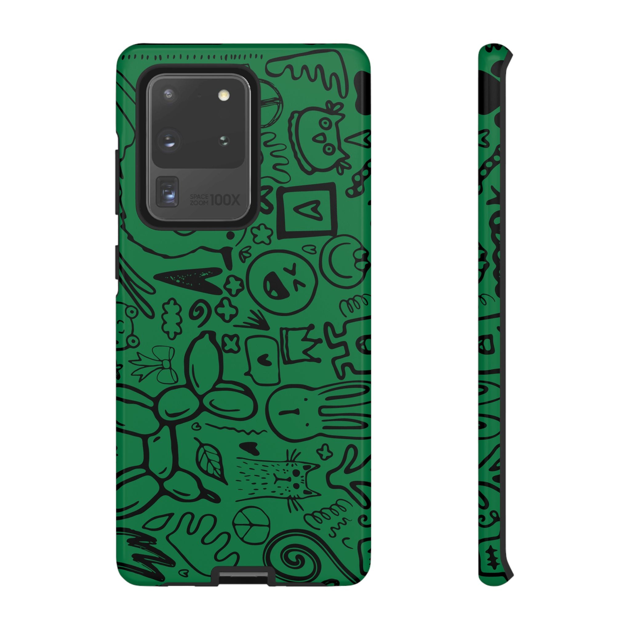 Playful Phone Case, Vibrant Green Tough Case, Quirky Graphic Design, Unique Gift for Kids, Fun Accessories, Christmas, Birthday