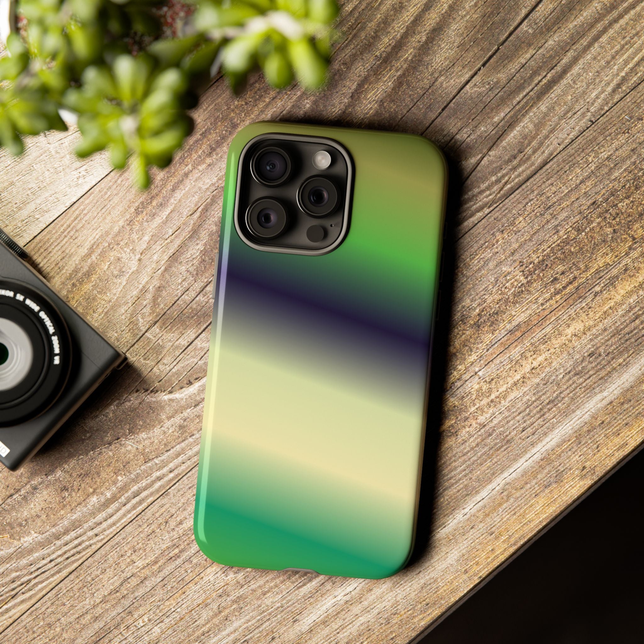 Gradient Phone Case - Tough Cases, Unique Cell Phone Cover, Stylish Tech Accessories, Green and Black Gradient, Perfect Gift