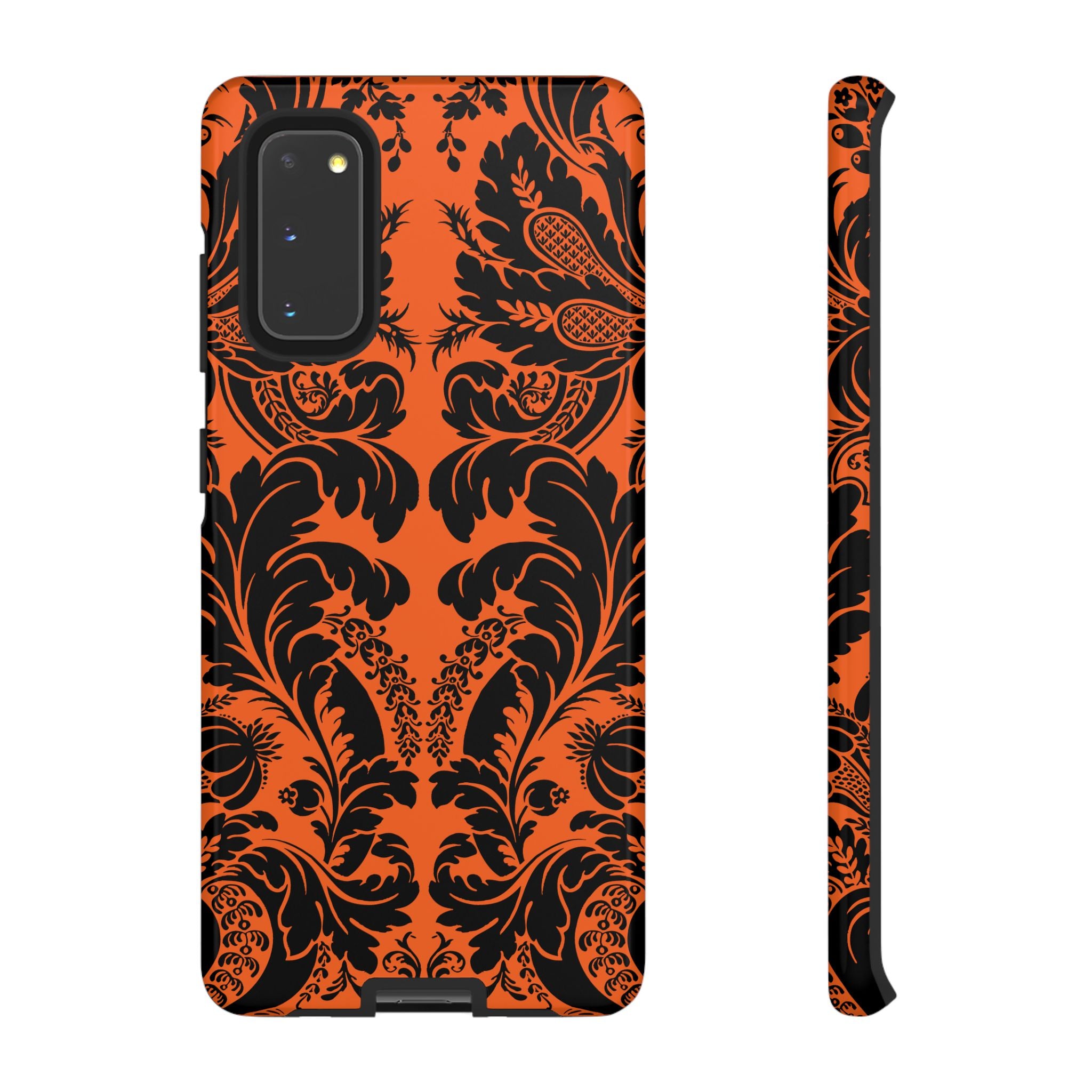 Elegant Phone Case with Orange Floral Design | Tough Cases, Smartphone Cover, Gift for Her, Floral Patterns, Stylish Accessories