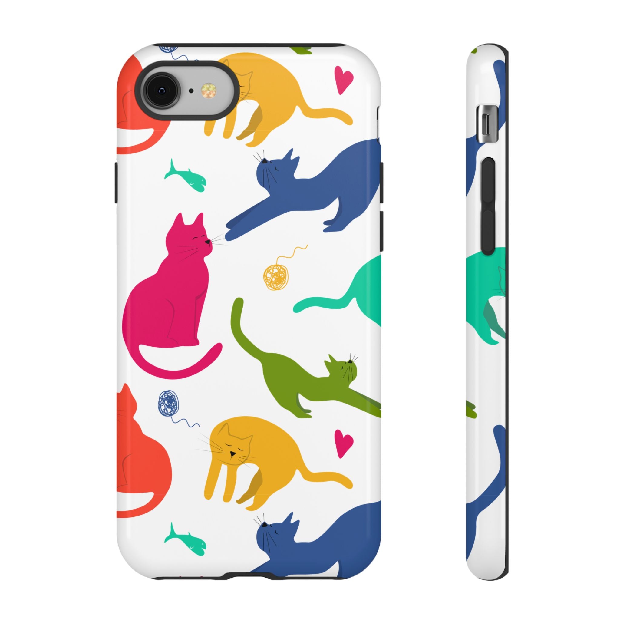 Colorful Cat Phone Case, Fun Pet Lover Gift, Tough Phone Cover, Cute Cat Accessories, Animal Theme Decor