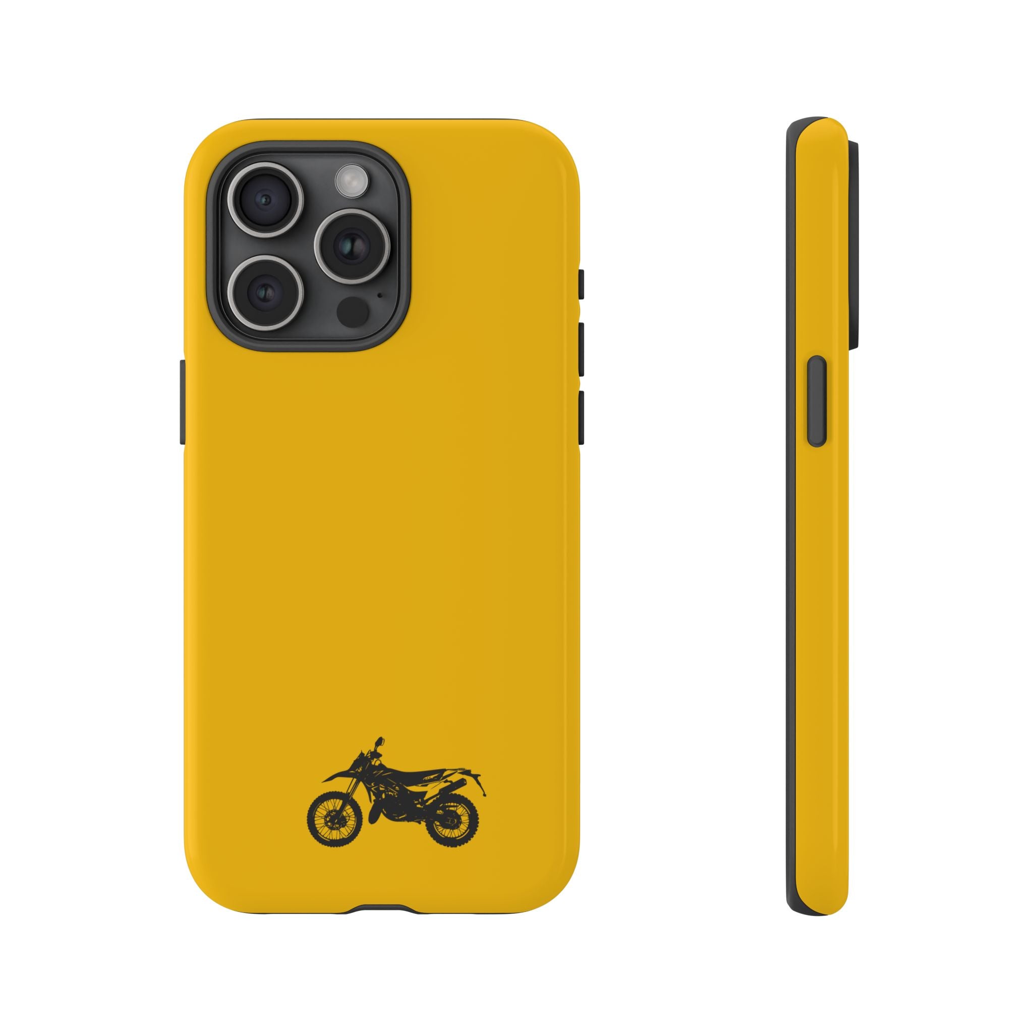 Motorcycle Phone Case, Tough Phone Cover, Gift for Bikers, Durable Tech Accessory, Yellow Motorcycle Design
