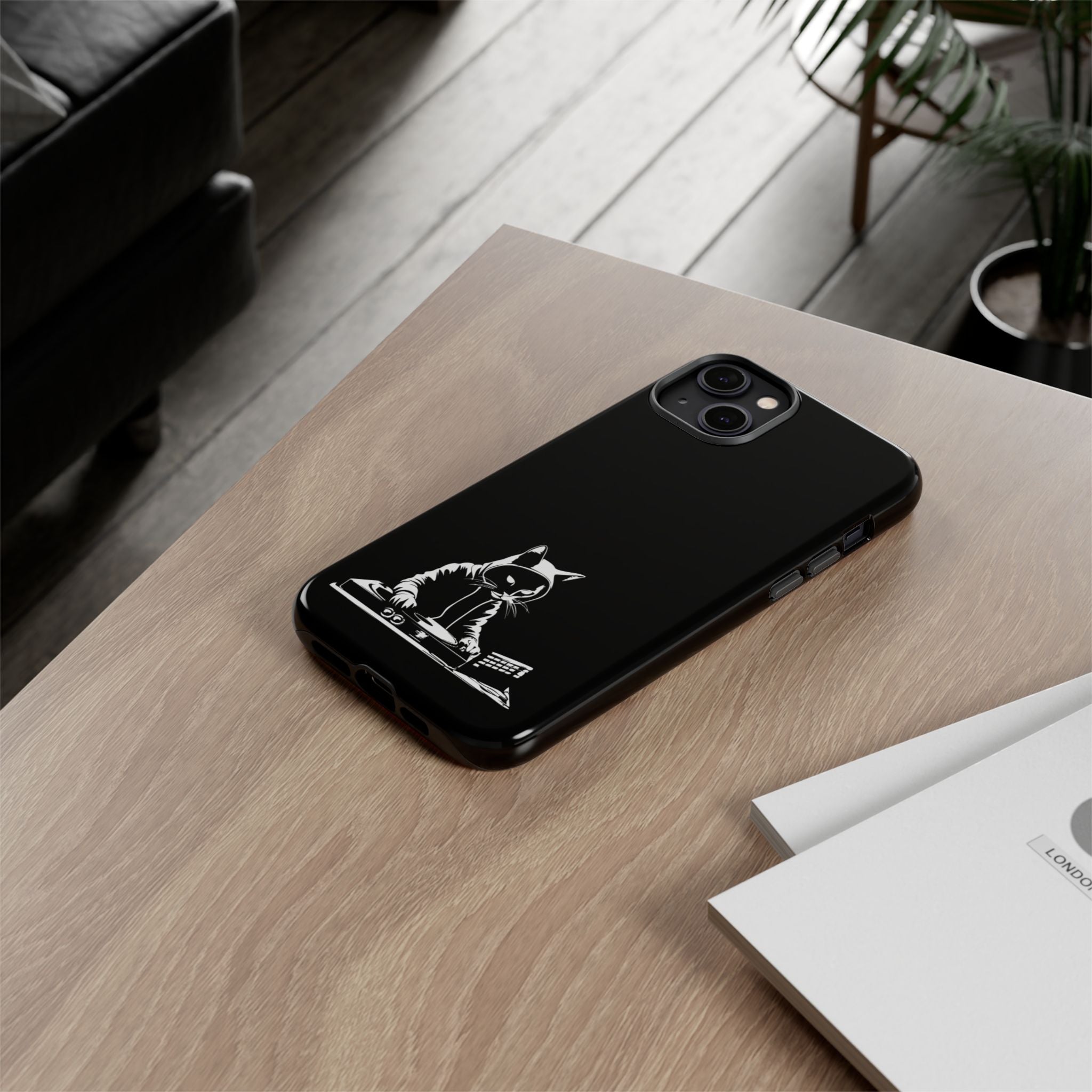 Cat DJ Phone Case | Stylish Tough Cases for Music Lovers, Gift for Cat Owners, Unique Phone Accessory, Cool Tech Gear