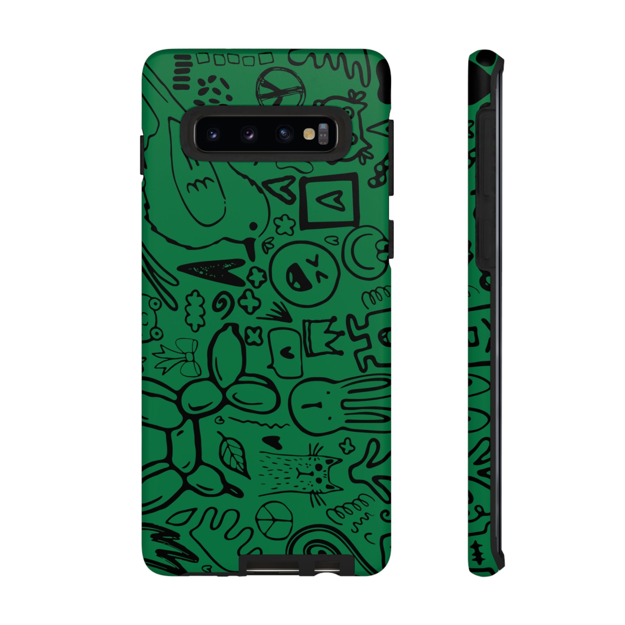 Playful Phone Case, Vibrant Green Tough Case, Quirky Graphic Design, Unique Gift for Kids, Fun Accessories, Christmas, Birthday