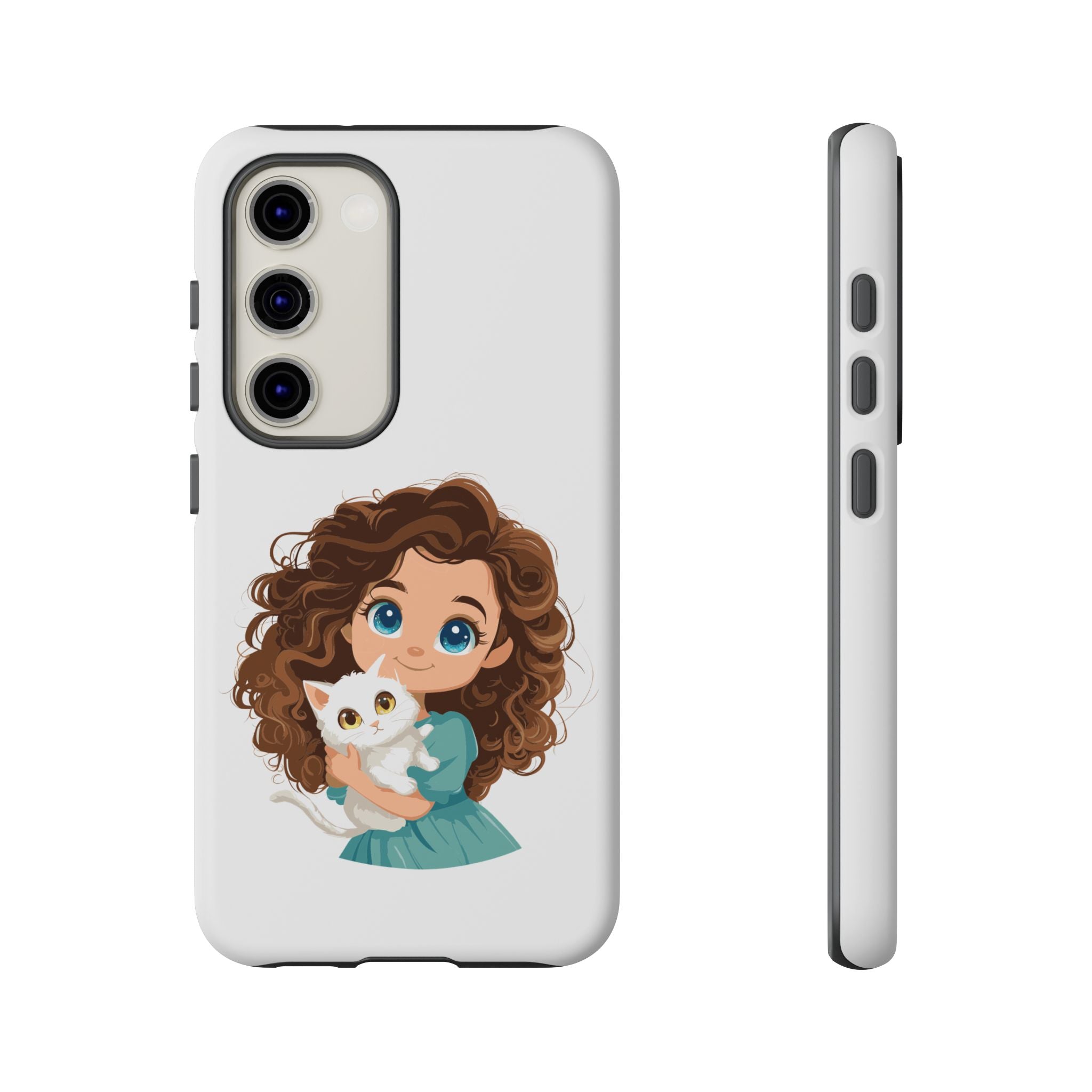 Cute Cat Lover Phone Case, Tough Phone Cover, Pet Lover Gift, Personalized Gift, Kids Phone Case, Animal Lover Accessories