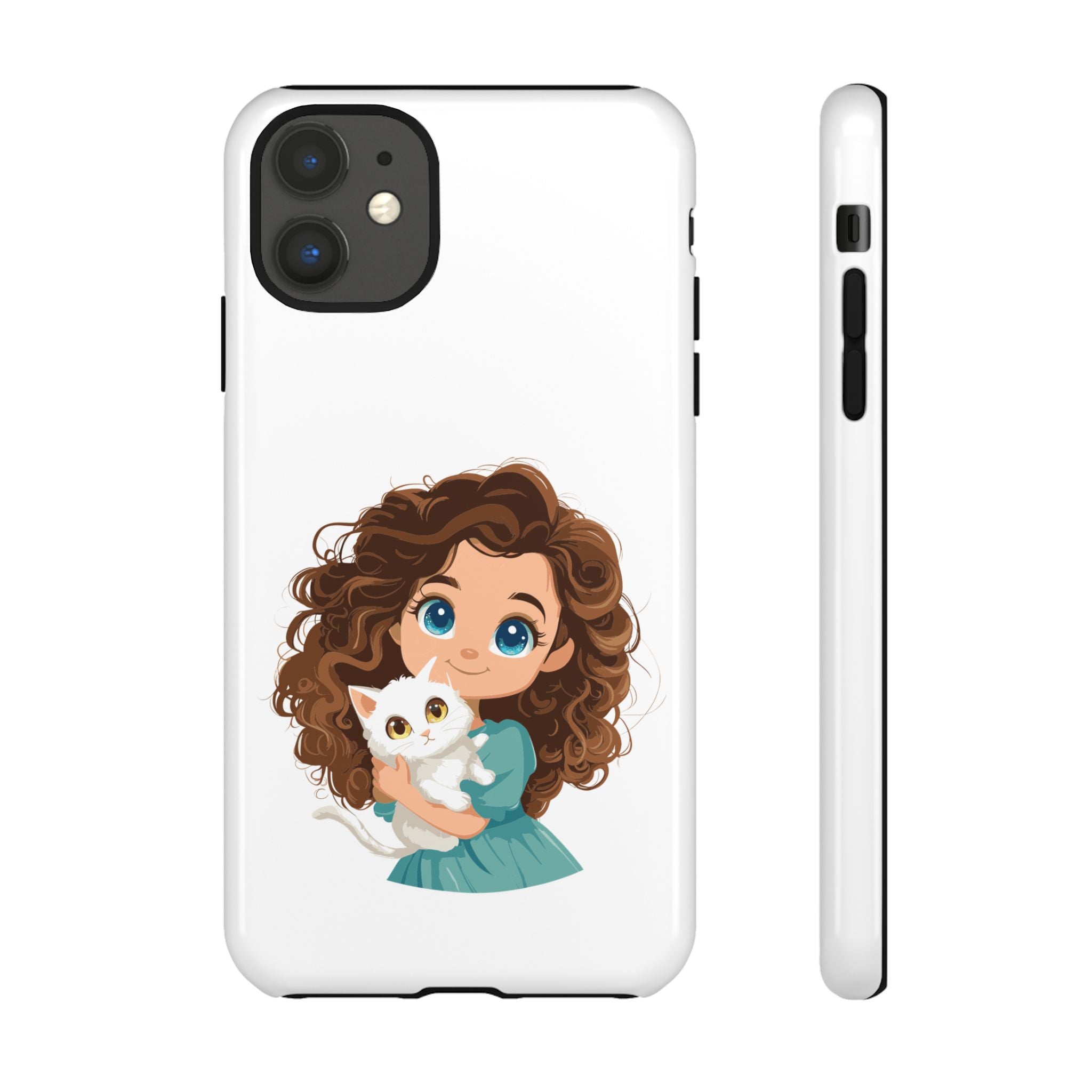 Cute Cat Lover Phone Case, Tough Phone Cover, Pet Lover Gift, Personalized Gift, Kids Phone Case, Animal Lover Accessories