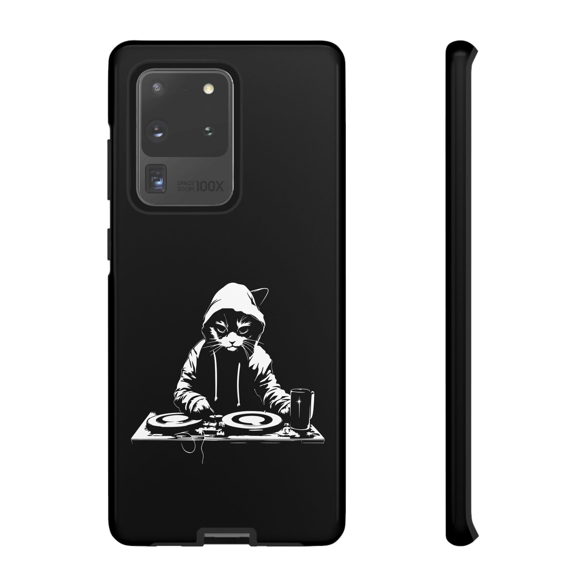 DJ Cat Phone Case, Tough Phone Cover, Pet Lover Gift, Music Enthusiast Accessory, Cute Cat Decor, Unique Case Design