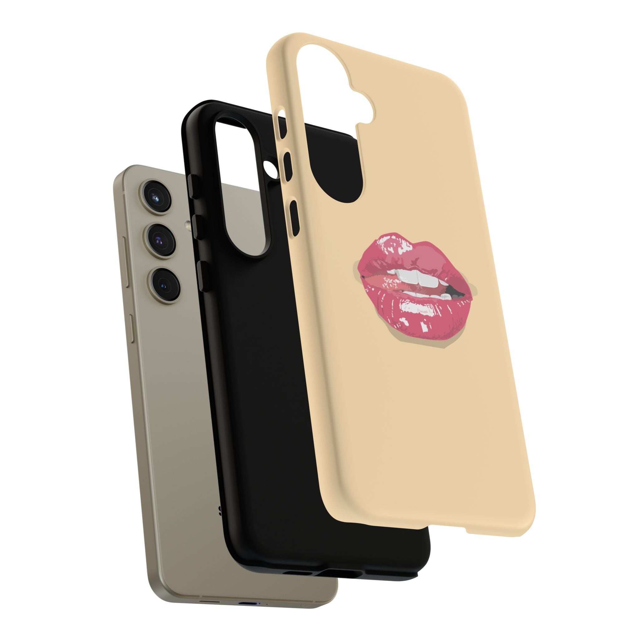 Stylish Phone Case with Lip Print, Trendy Mobile Cover, Fashion Accessory, Gift for Her, Cute Cell Phone Case