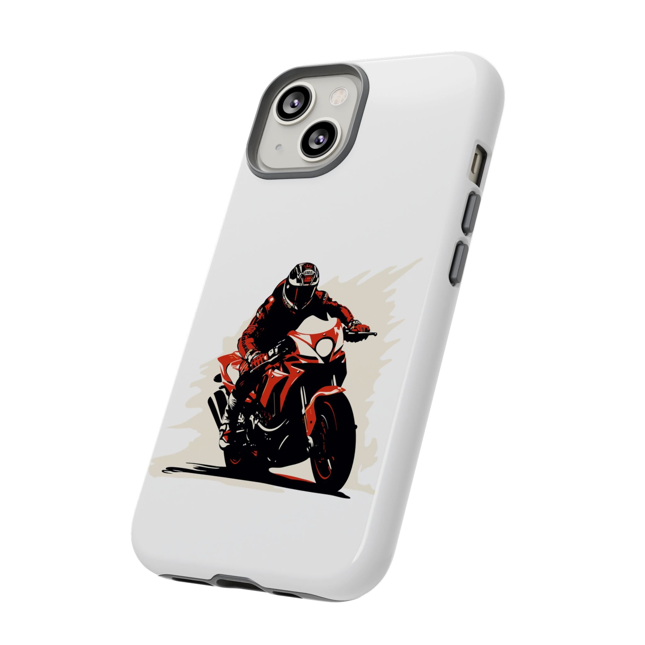 Motorcycle Phone Case, Tough Cases for Riders, Biker Accessory, Gifts for Motorcyclists, Red Bike Design