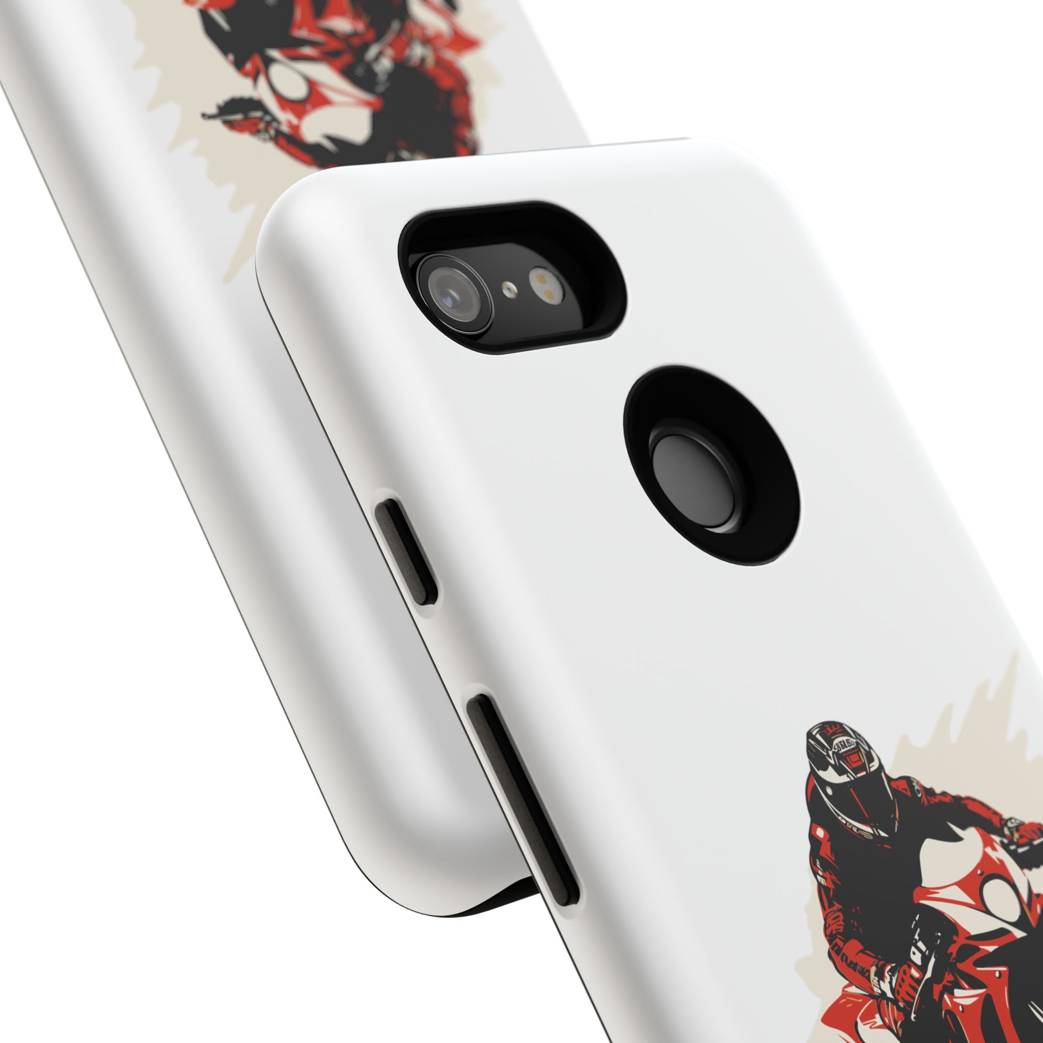 Motorcycle Phone Case, Tough Cases for Riders, Biker Accessory, Gifts for Motorcyclists, Red Bike Design